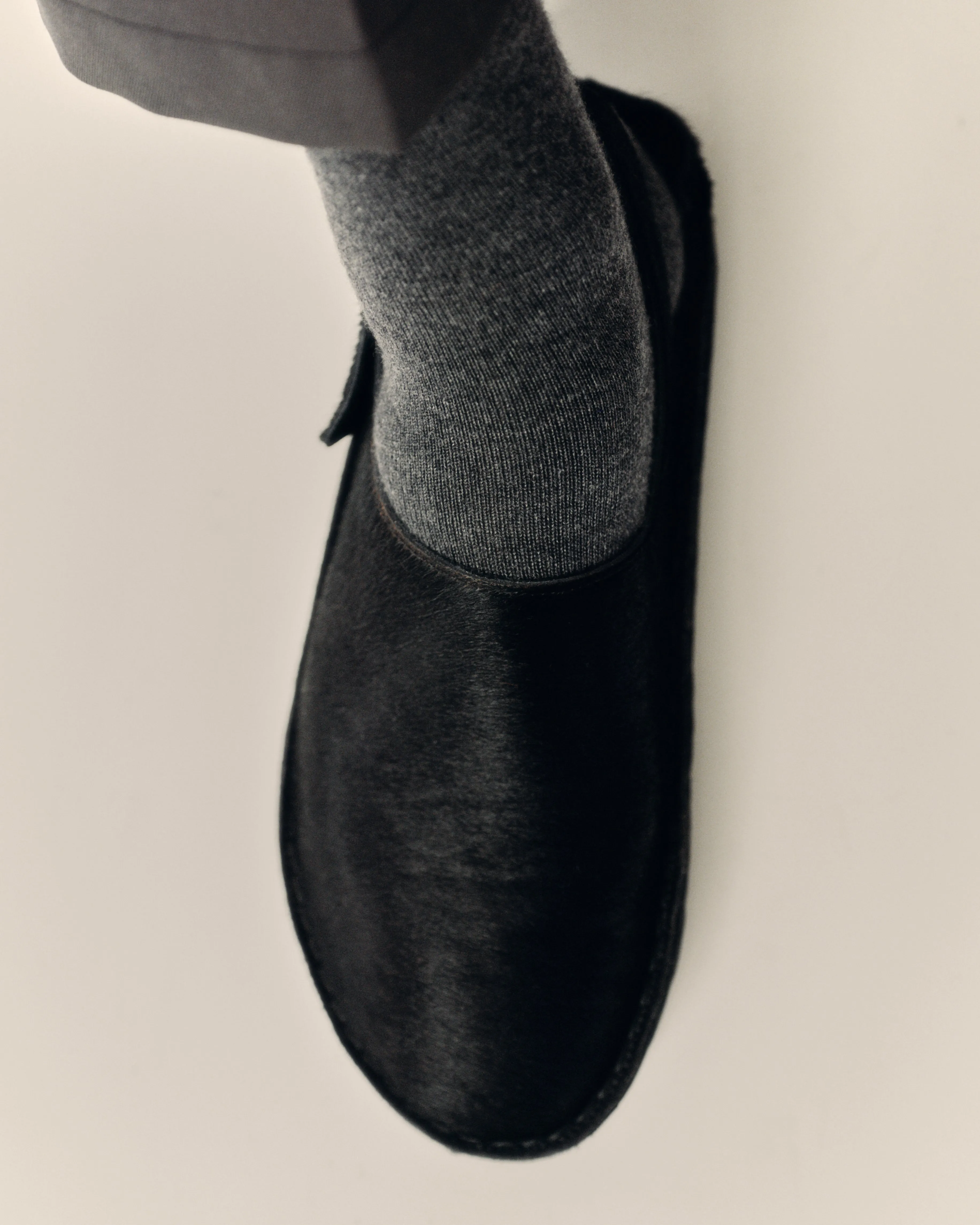 CARGOL CALF HAIR - Whipstitched Slingback Clog sold by Hereu Studio