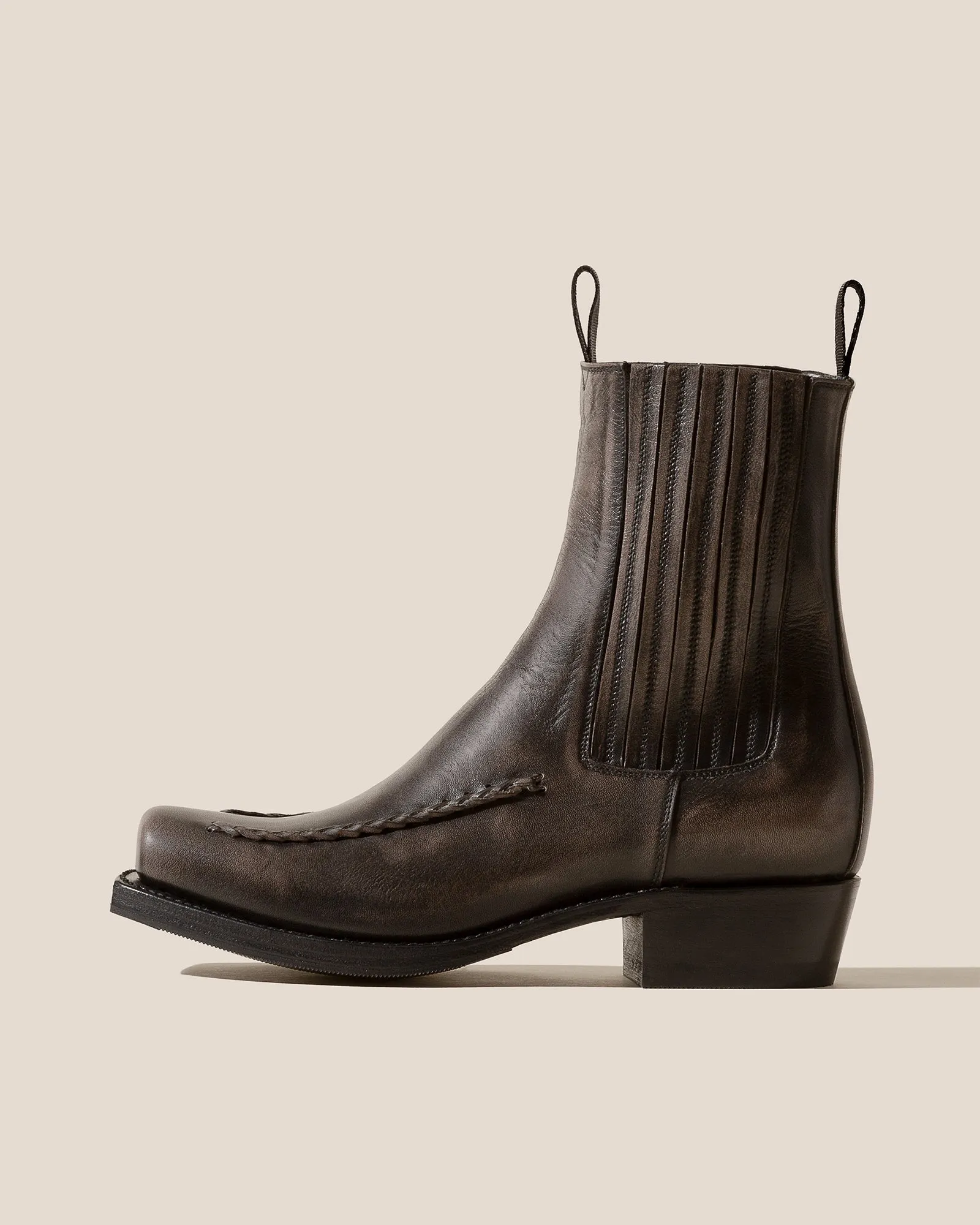 AGULLA - Square-Toe Braided Detail Chelsea Boot sold by Hereu Studio