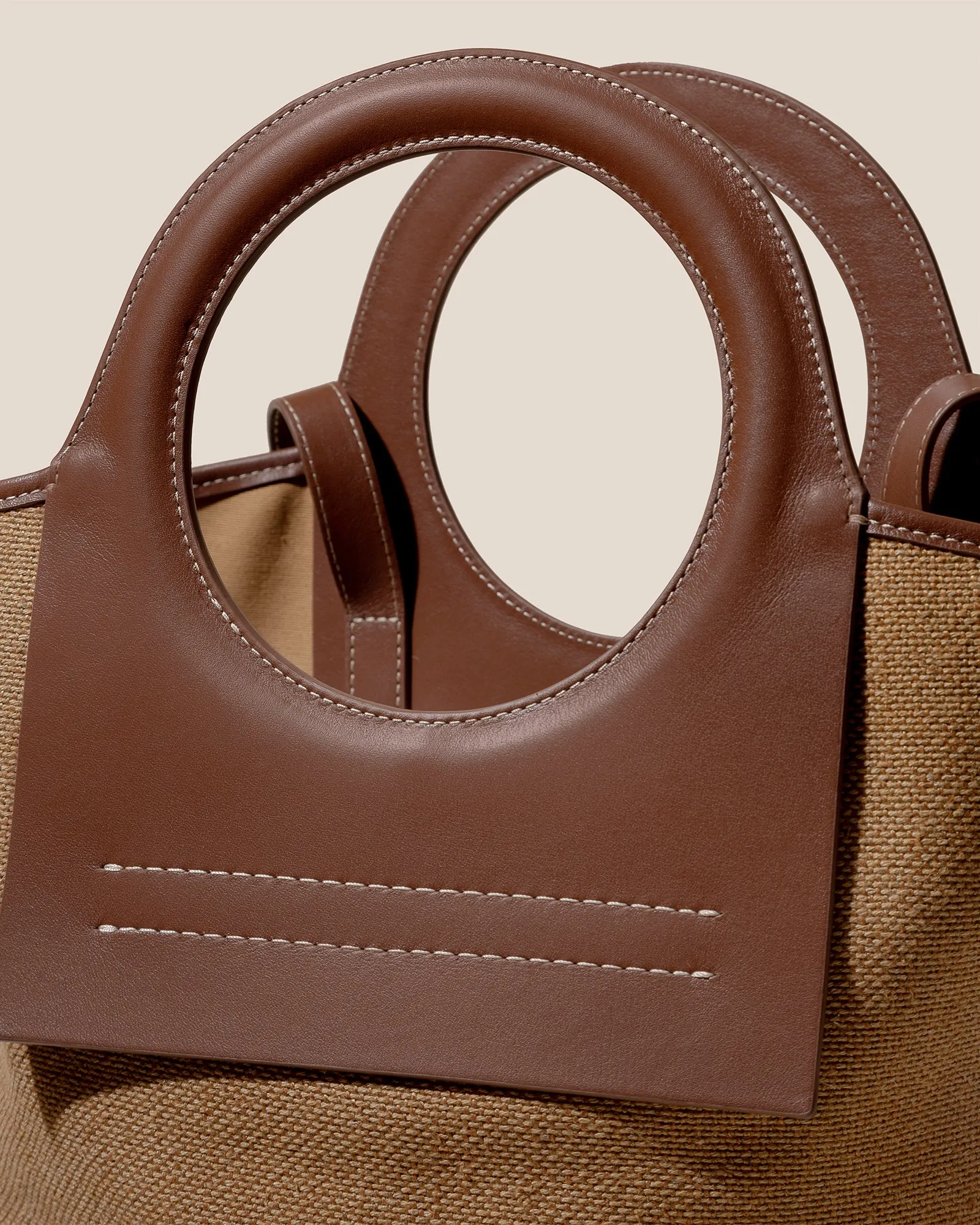 CALA S WINTER - Leather-trimmed Thick Textile Tote Bag sold by Hereu Studio product image thumbnail 5