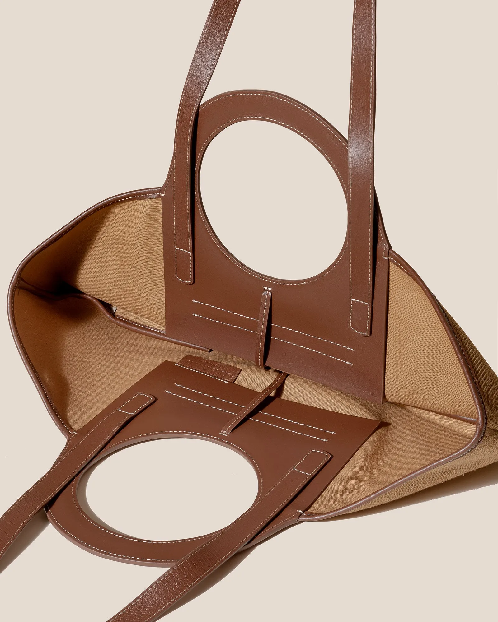 CALA S WINTER - Leather-trimmed Thick Textile Tote Bag sold by Hereu Studio product image thumbnail 4