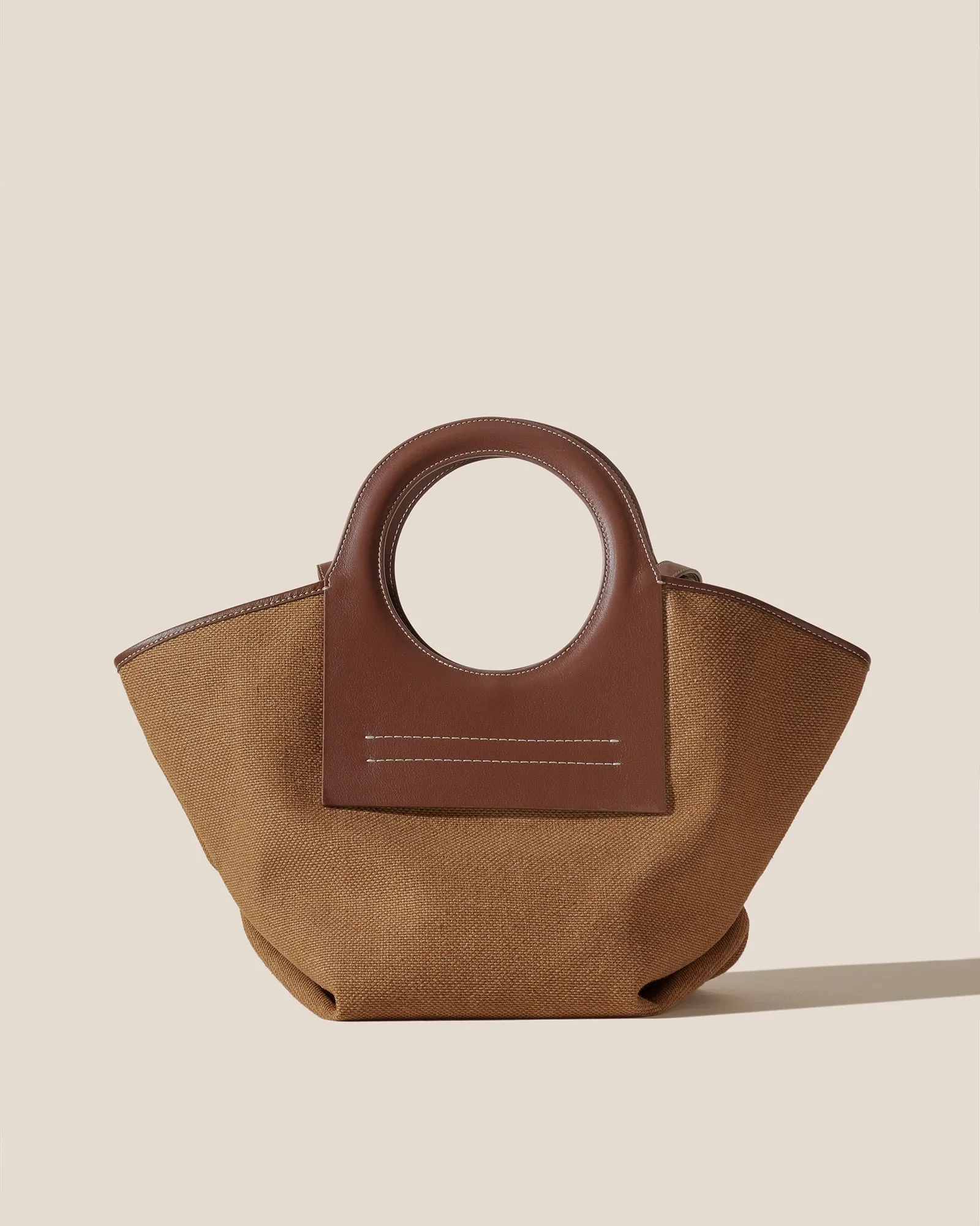 CALA S WINTER - Leather-trimmed Thick Textile Tote Bag sold by Hereu Studio