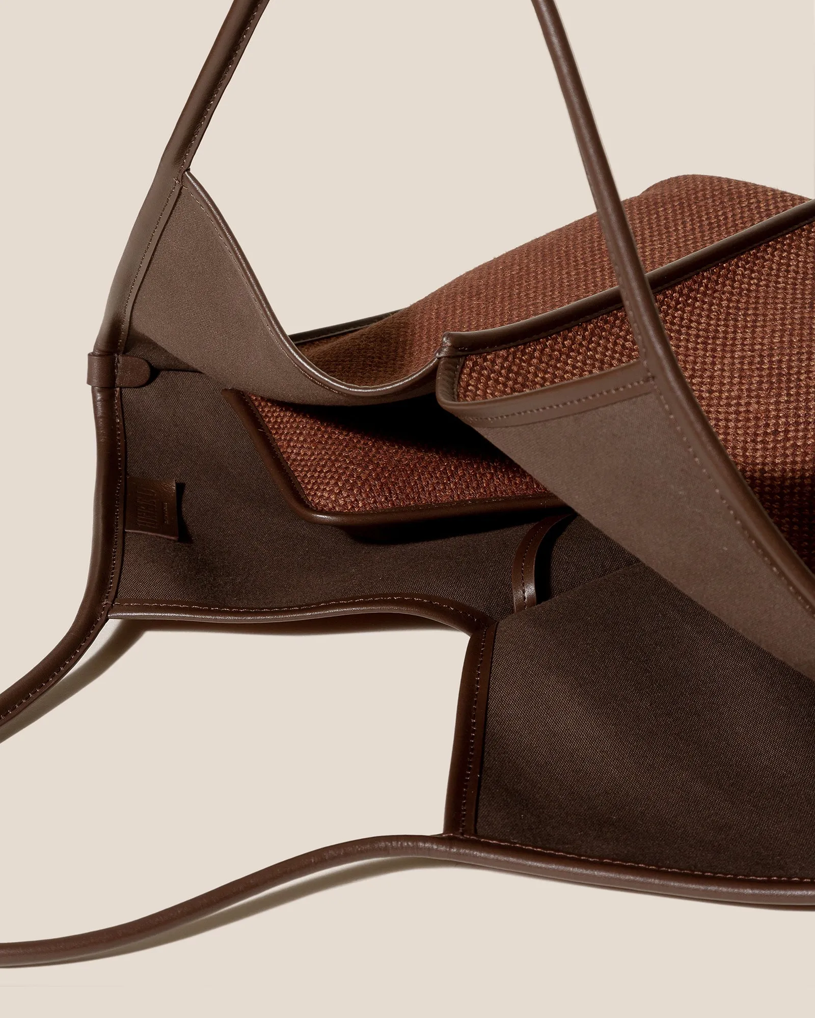 CALELLA WINTER - Leather-trimmed Organic Cotton Tote Bag sold by Hereu Studio product image thumbnail 3