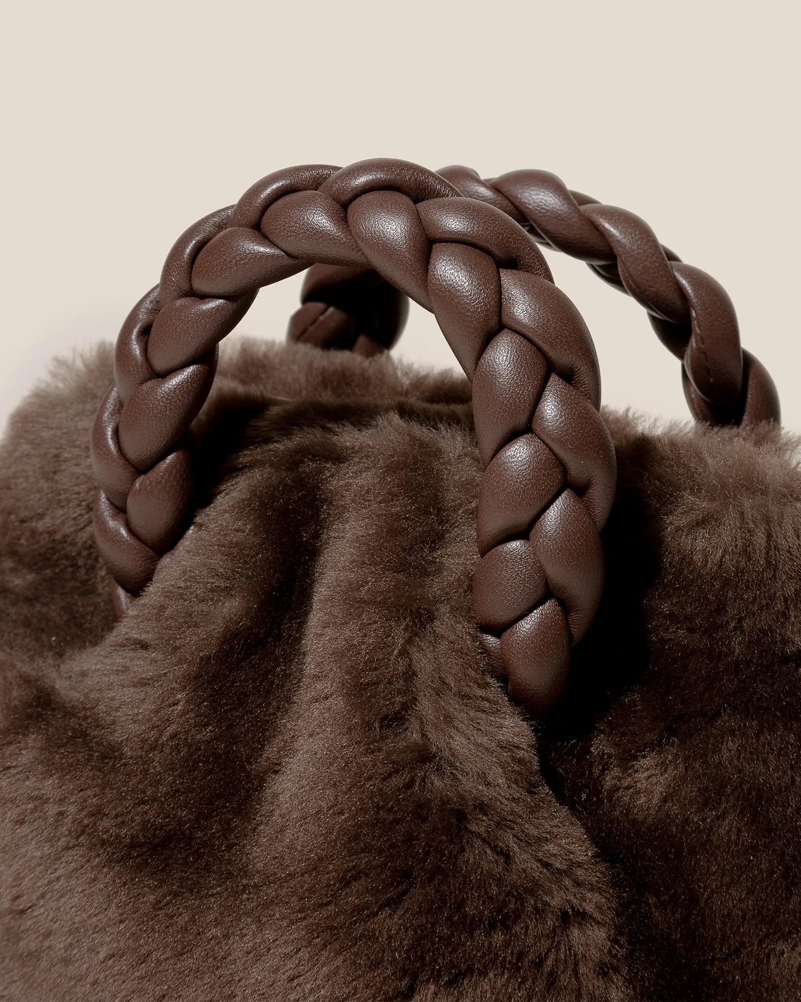 BOMBON SHEARLING - Plaited-handle Leather Handbag sold by Hereu Studio product image thumbnail 2