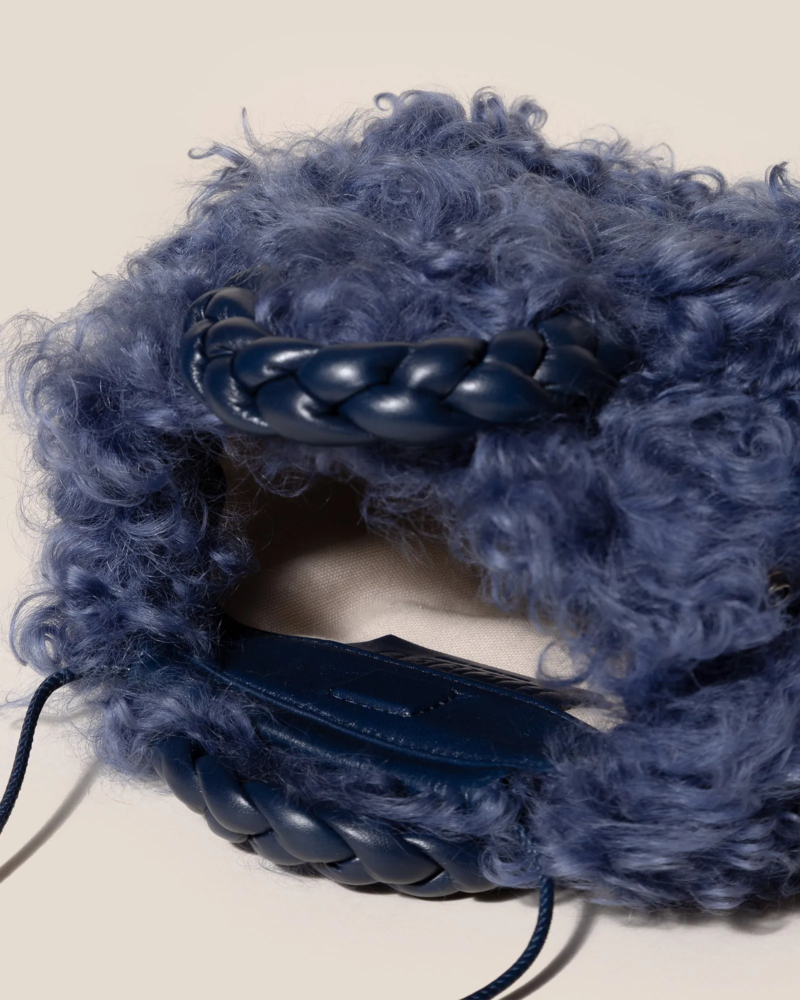 BOMBON LONG HAIR SHEARLING - Small Plaited-handle Crossbody Bag sold by Hereu Studio product image thumbnail 3