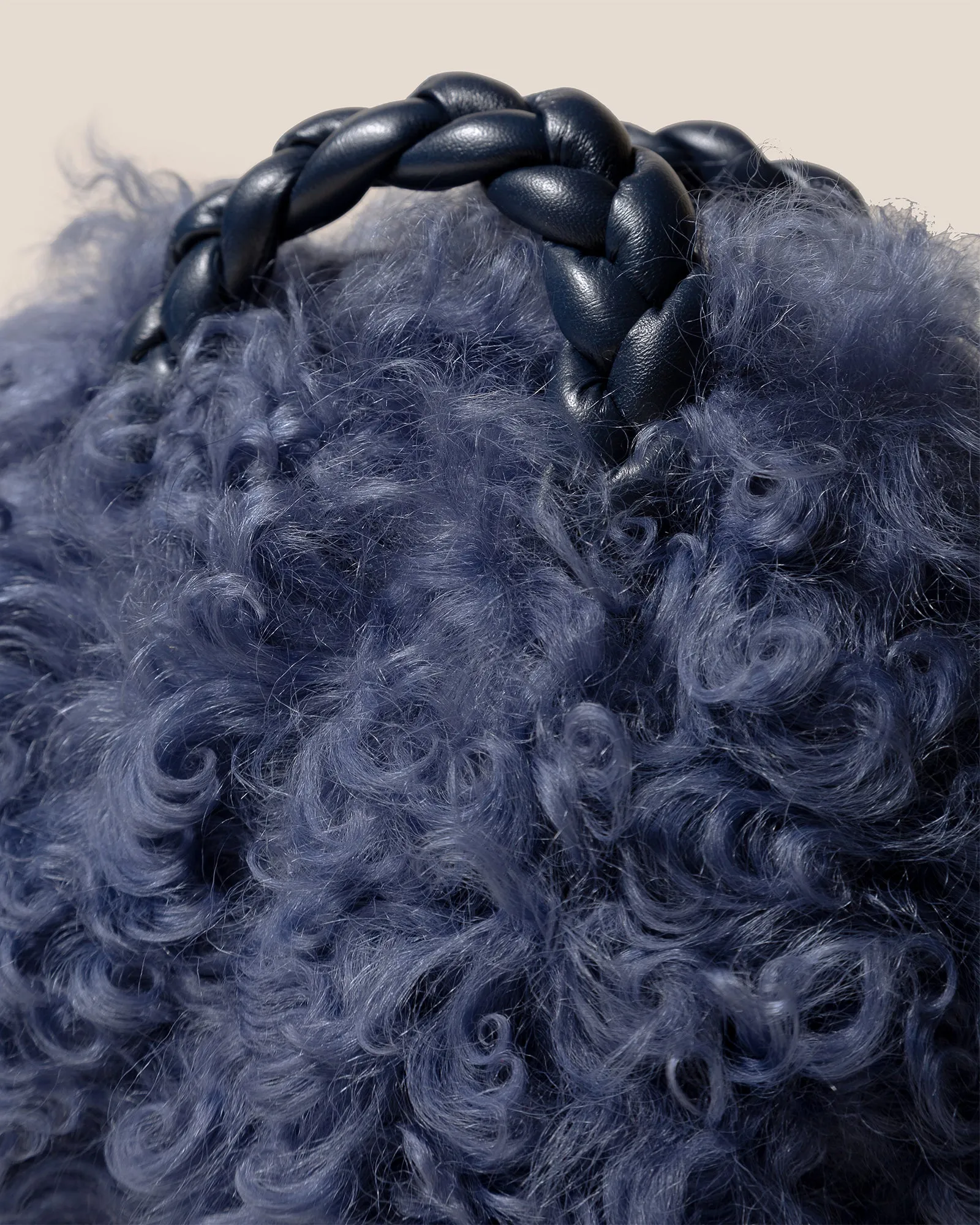 BOMBON LONG HAIR SHEARLING - Small Plaited-handle Crossbody Bag sold by Hereu Studio product image thumbnail 2