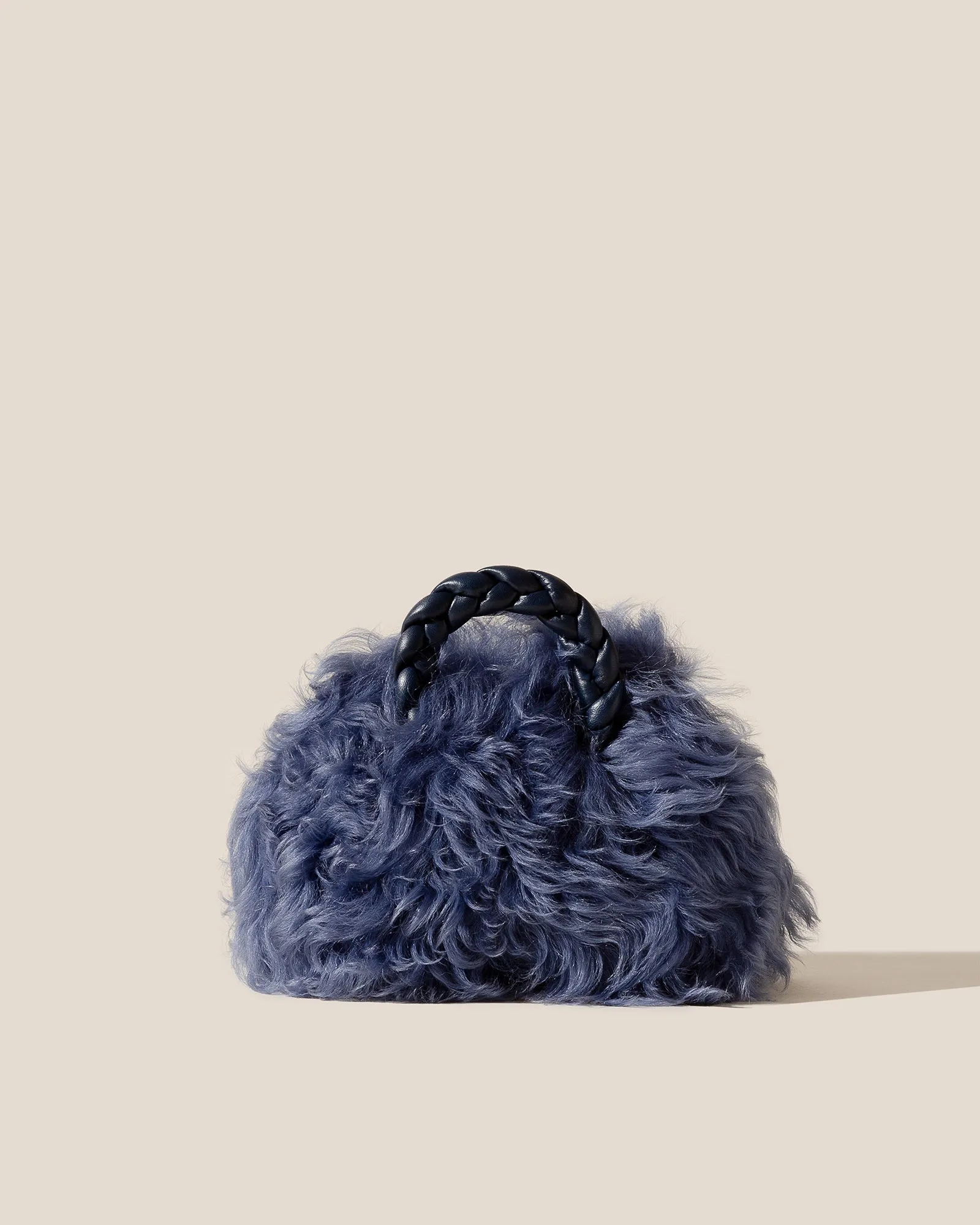 BOMBON LONG HAIR SHEARLING - Small Plaited-handle Crossbody Bag sold by Hereu Studio