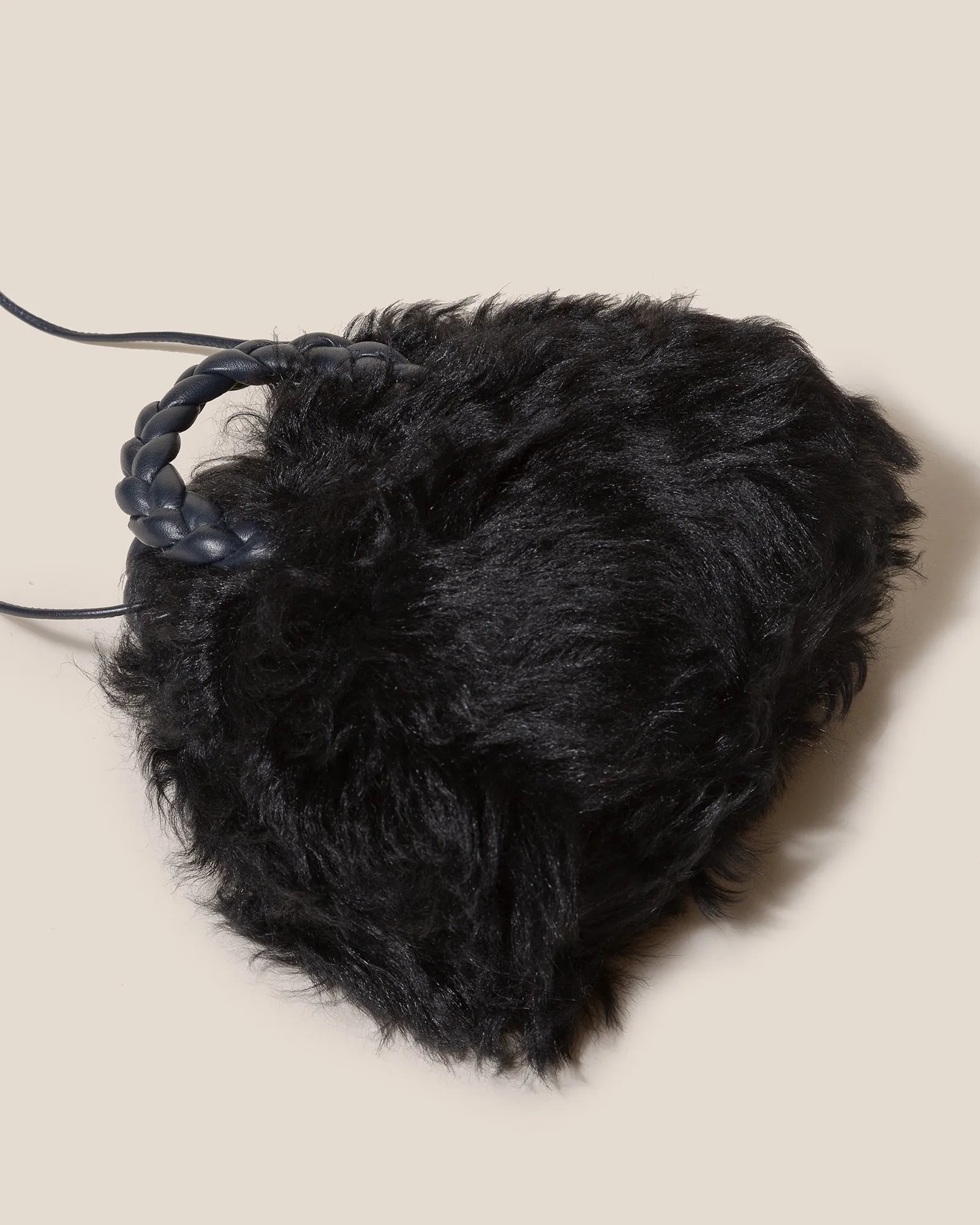 BOMBON LONG HAIR SHEARLING - Small Plaited-handle Crossbody Bag sold by Hereu Studio product image thumbnail 4