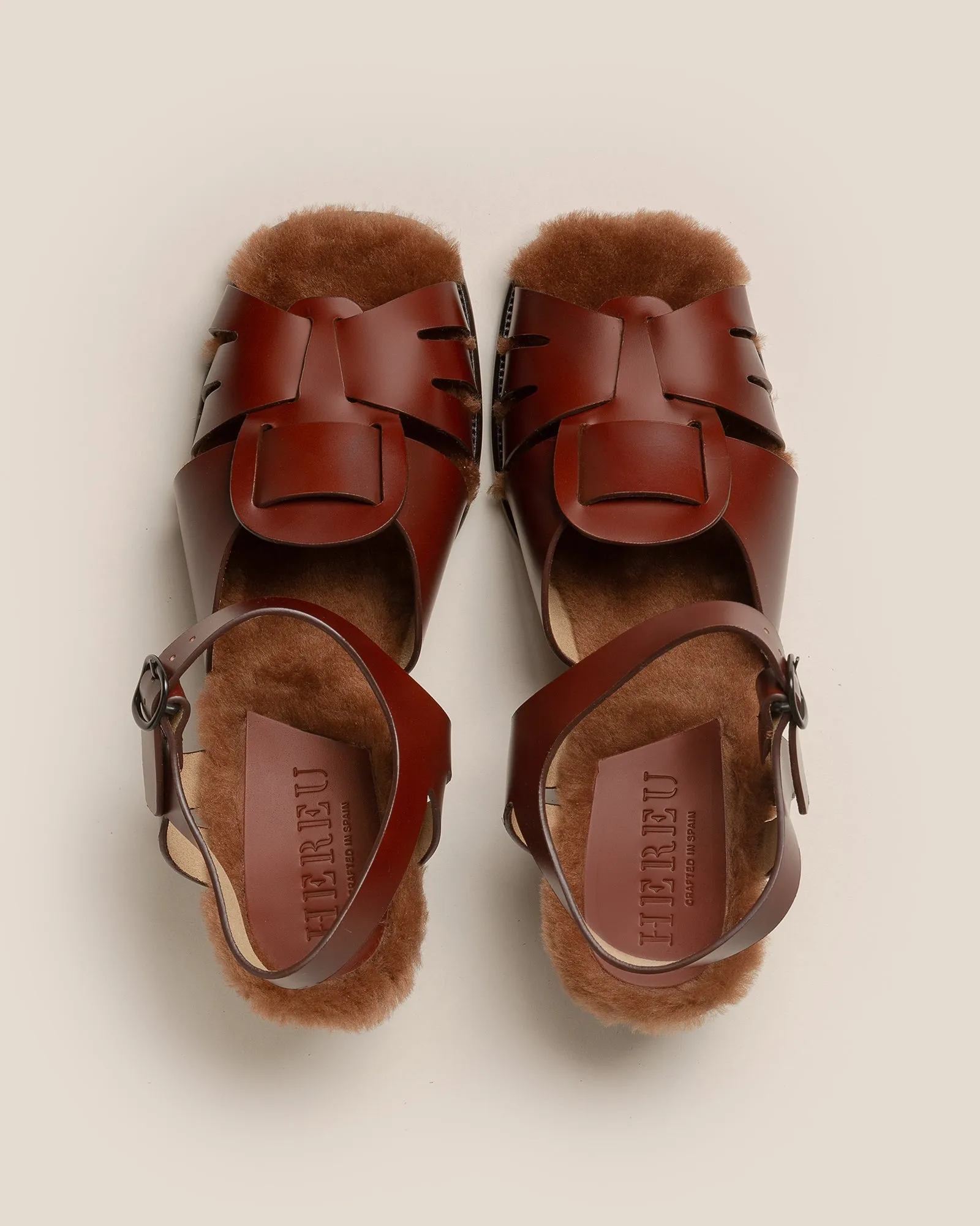 ANCORA SQUARED HEELED SHEARLING - Open-Toe Fisherman Sandal sold by Hereu Studio product image thumbnail 2