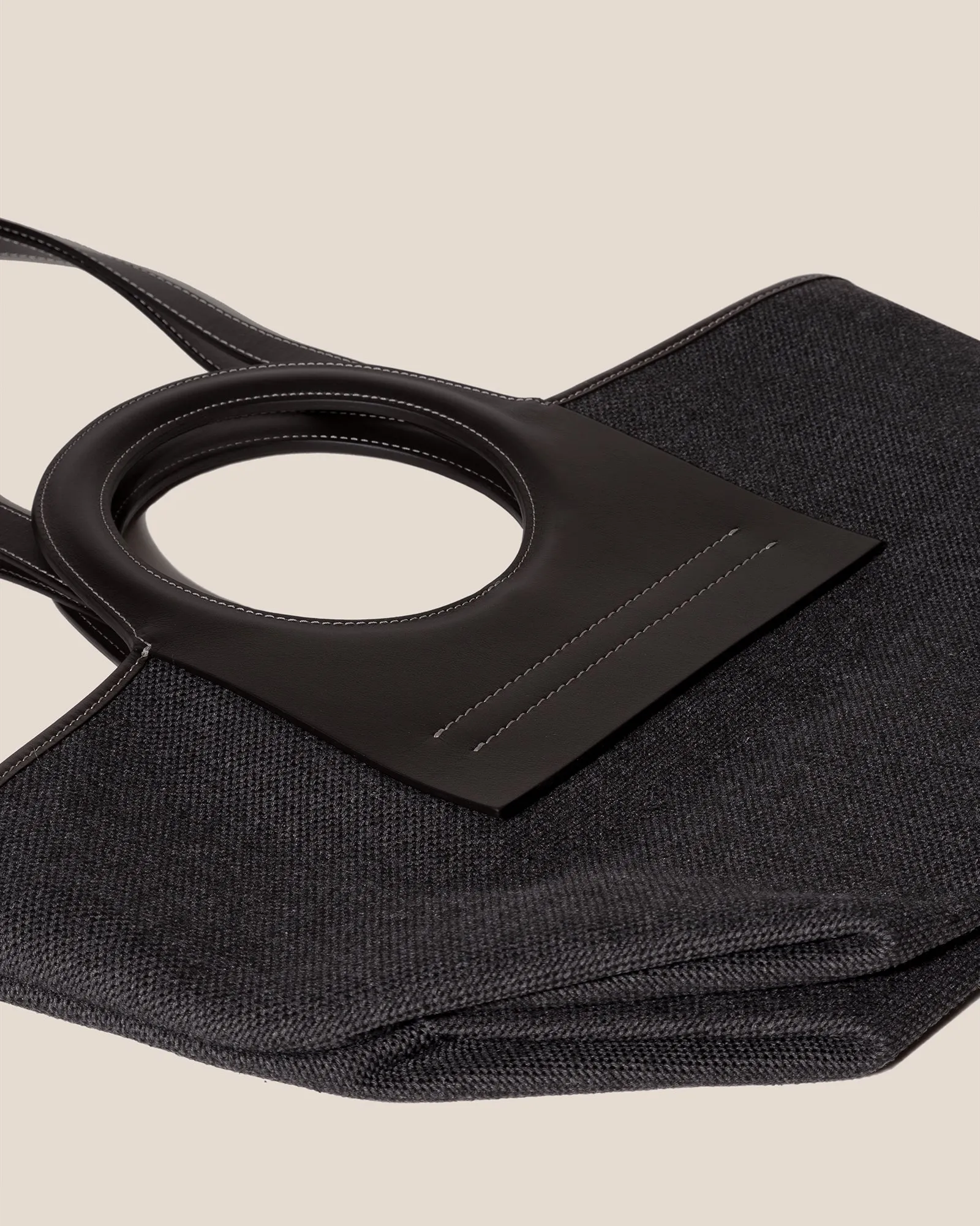 CALA S WINTER - Leather-trimmed Thick Textile Tote Bag sold by Hereu Studio product image thumbnail 5