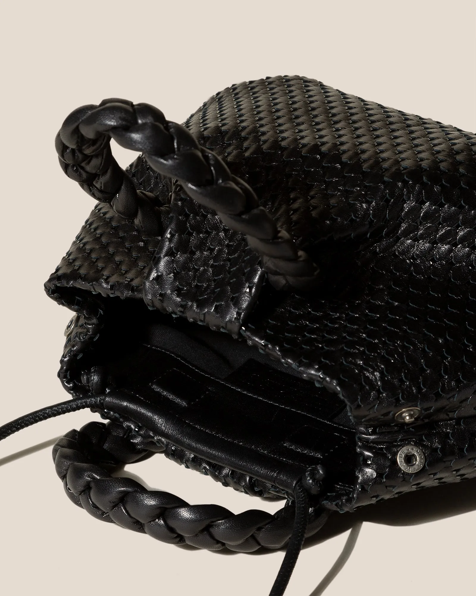 BOMBON M WOVEN - Plaited-handle Leather Crossbody Bag sold by Hereu Studio product image thumbnail 4