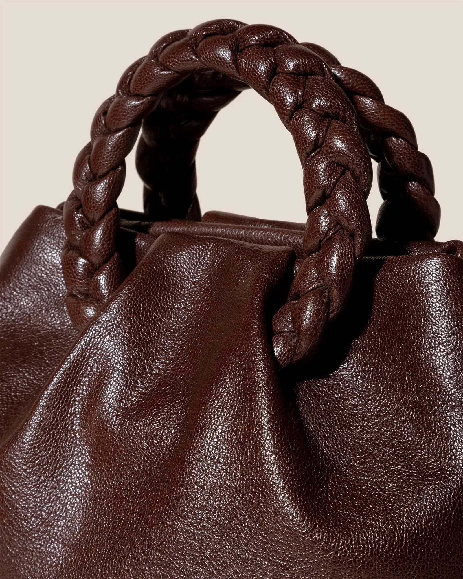 BOMBON M SUPPLE SHINY - Plaited-handle Leather Crossbody Bag sold by Hereu Studio product image thumbnail 2