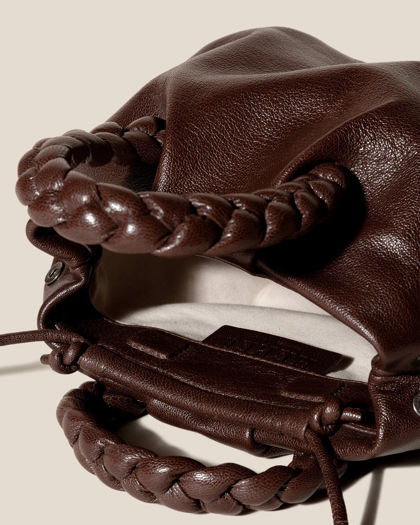 BOMBON M SUPPLE SHINY - Plaited-handle Leather Crossbody Bag sold by Hereu Studio product image thumbnail 3