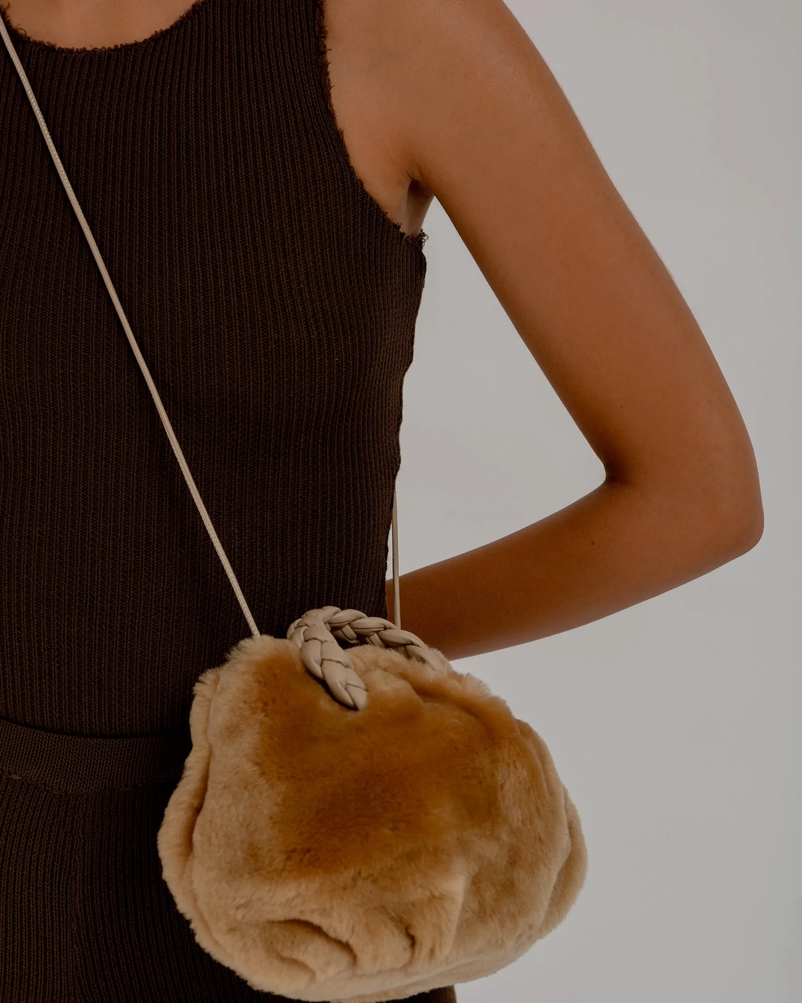BOMBON SHEARLING - Small Plaited-handle Crossbody Bag sold by Hereu Studio product image thumbnail 2