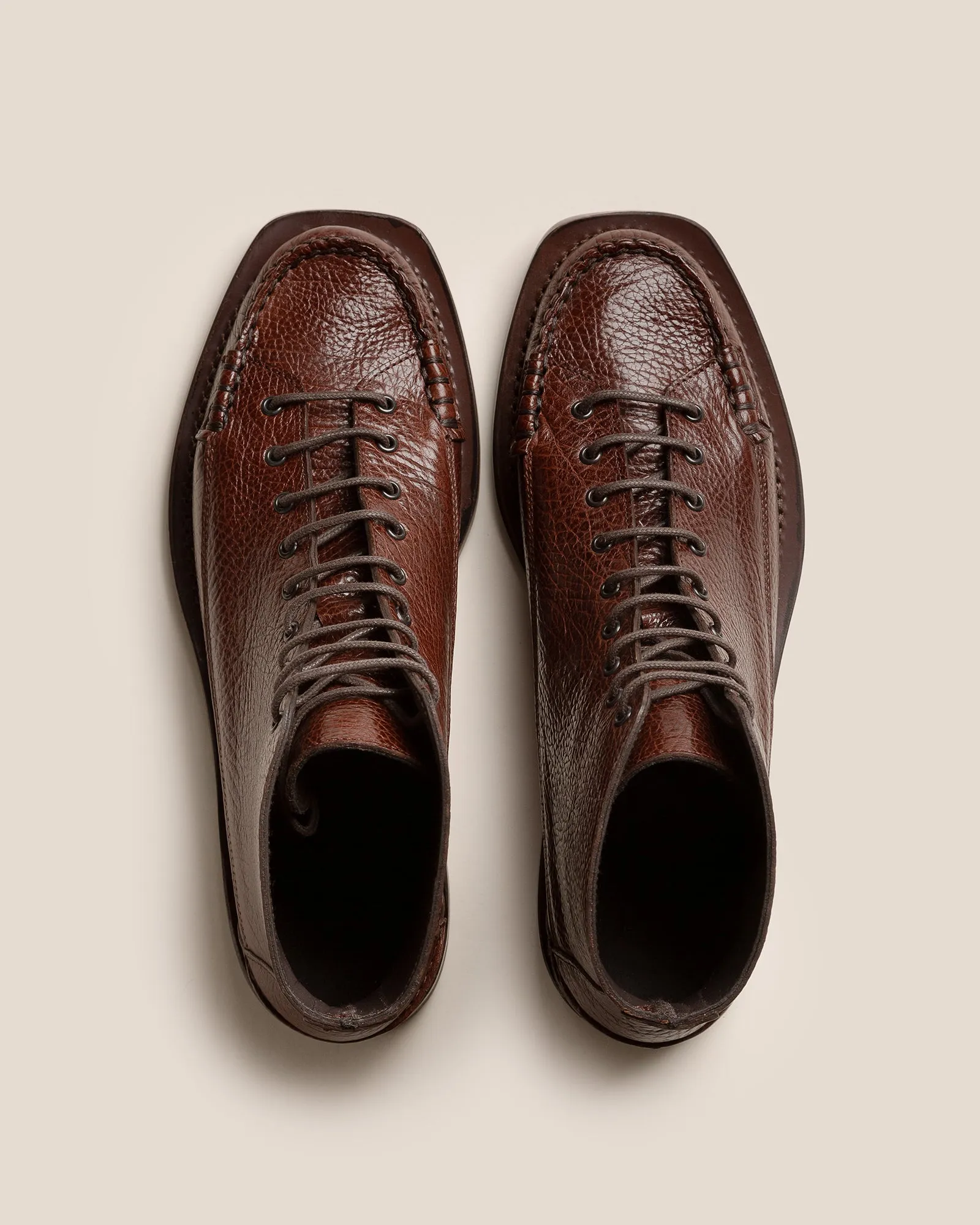 PRIEGO SQUARED BOOT GRAINY - Lace up Loafer sold by Hereu Studio product image thumbnail 2