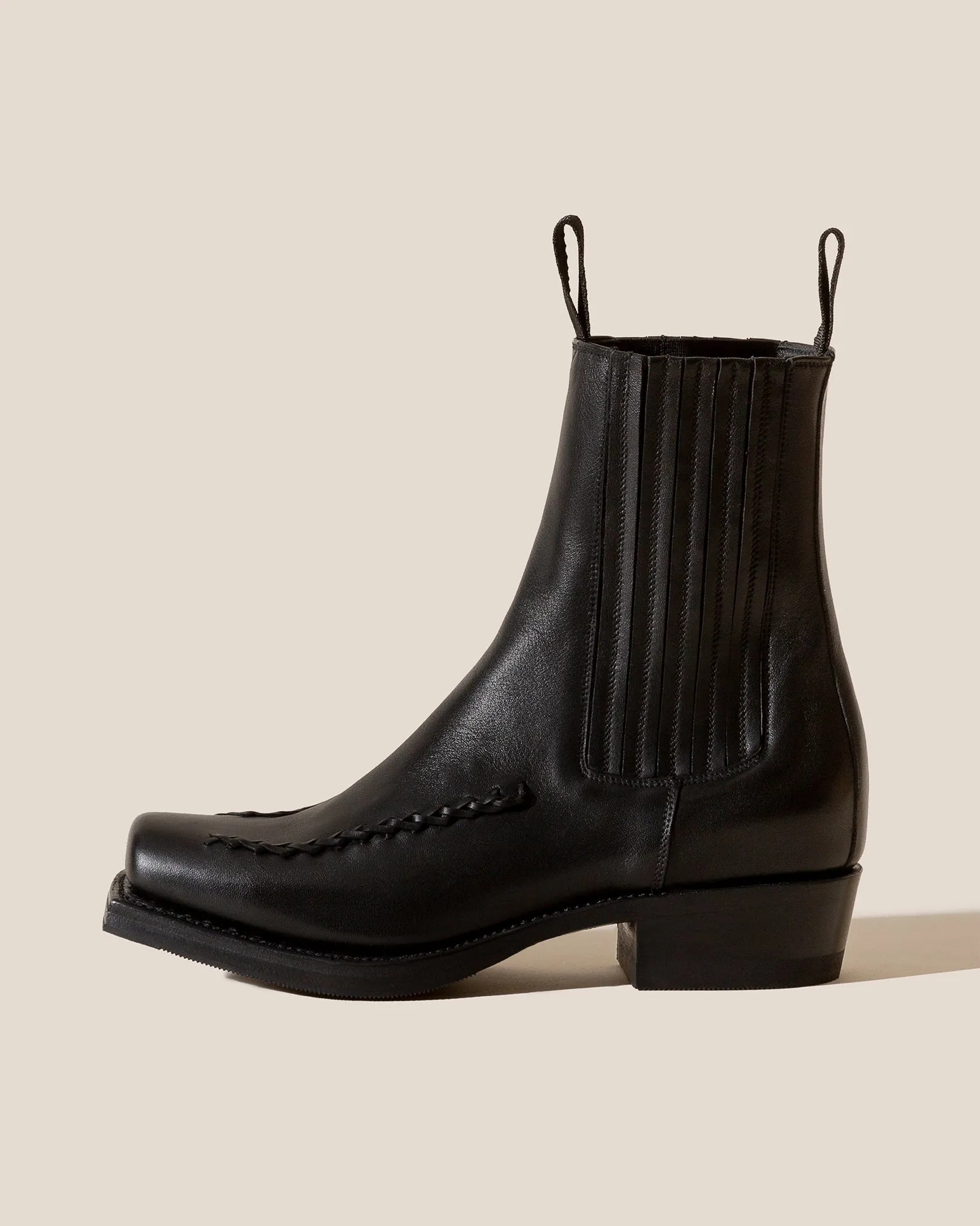 AGULLA - FOR ALL - Square-Toe Braided Detail Chelsea Boot sold by Hereu Studio