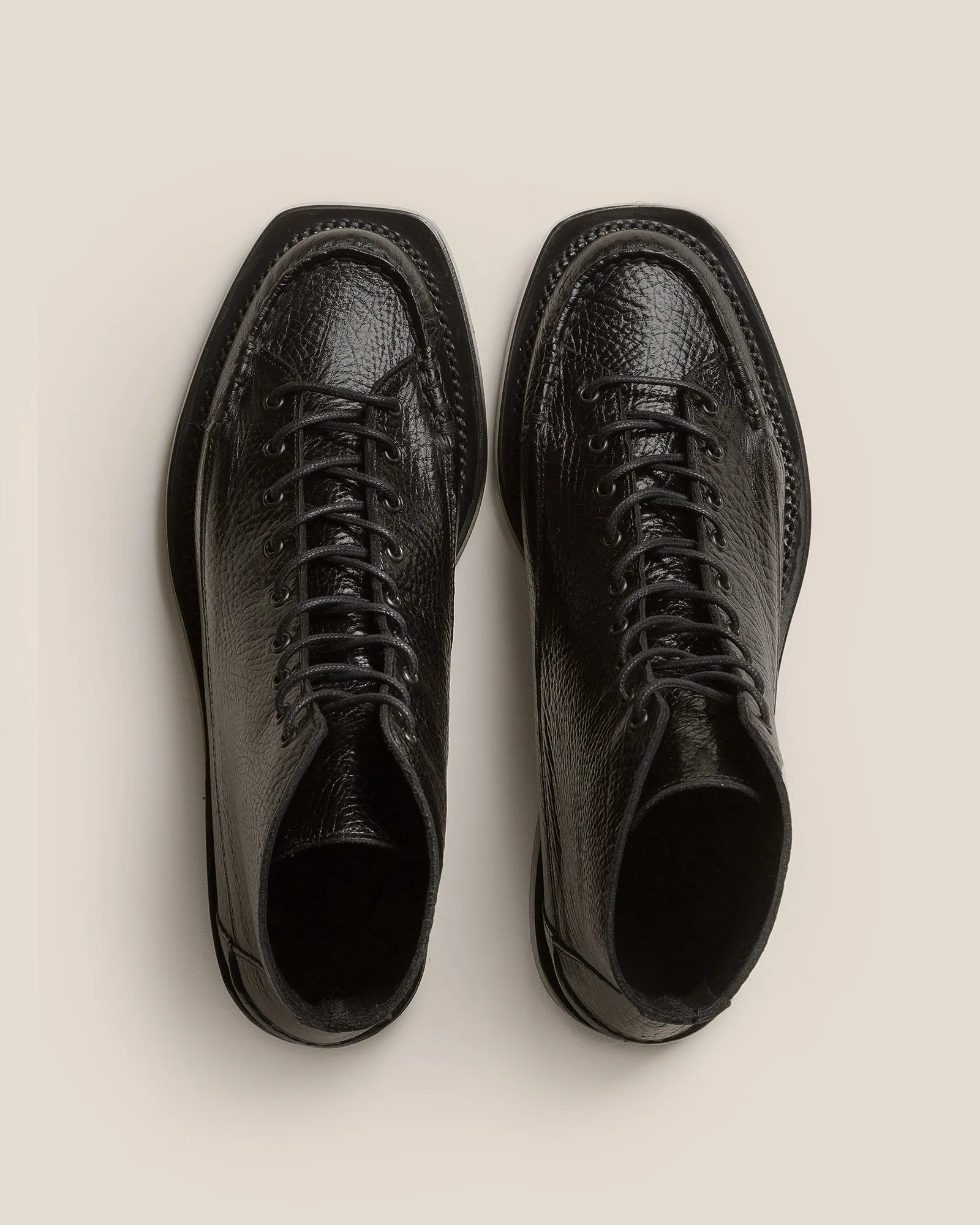 PRIEGO SQUARED BOOT GRAINY - Lace up Loafer sold by Hereu Studio product image thumbnail 2