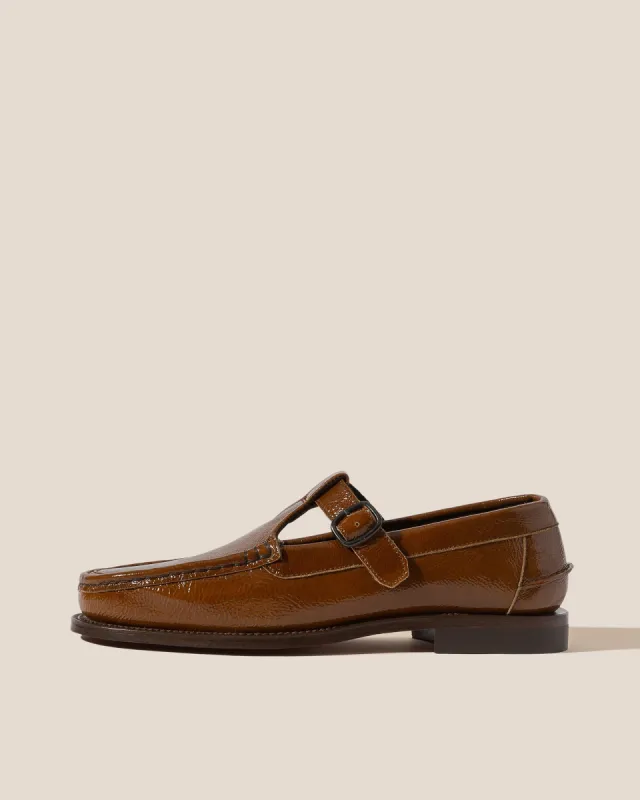 ALBER CRINKLED GLOSSY - T-bar Loafer sold by Hereu Studio