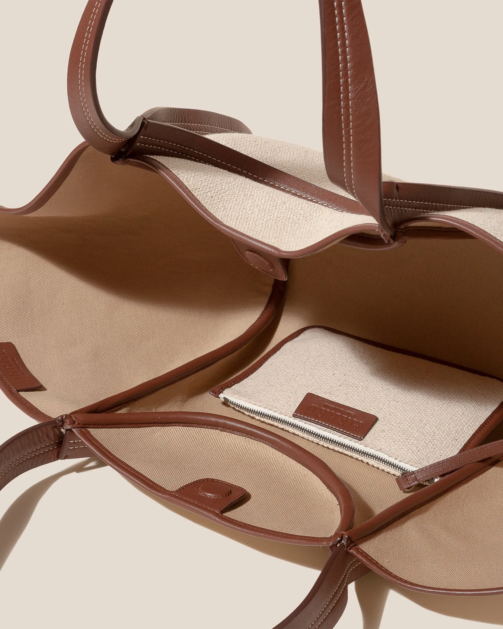 CUBER - Leather-Trimmed Canvas Basket sold by Hereu Studio product image thumbnail 4