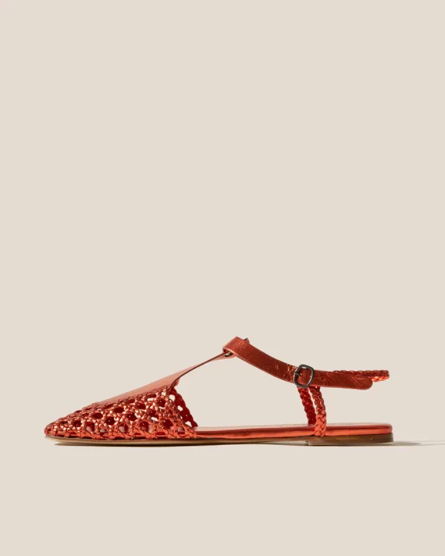 REIXA METALLIC - Woven T-bar Sandal sold by Hereu Studio