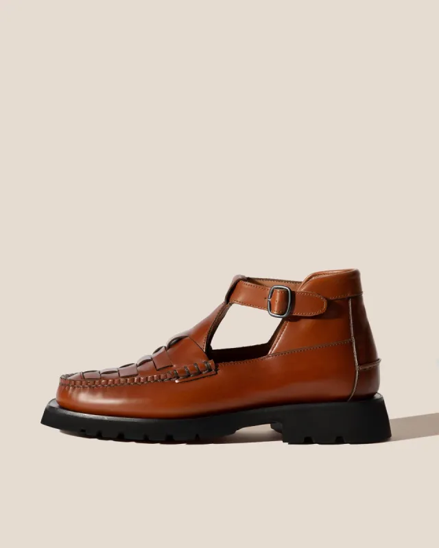 AIELO WOVEN SPORT - T-bar Low Cut Interwoven-detail Moccasin Boot made by Hereu Studio