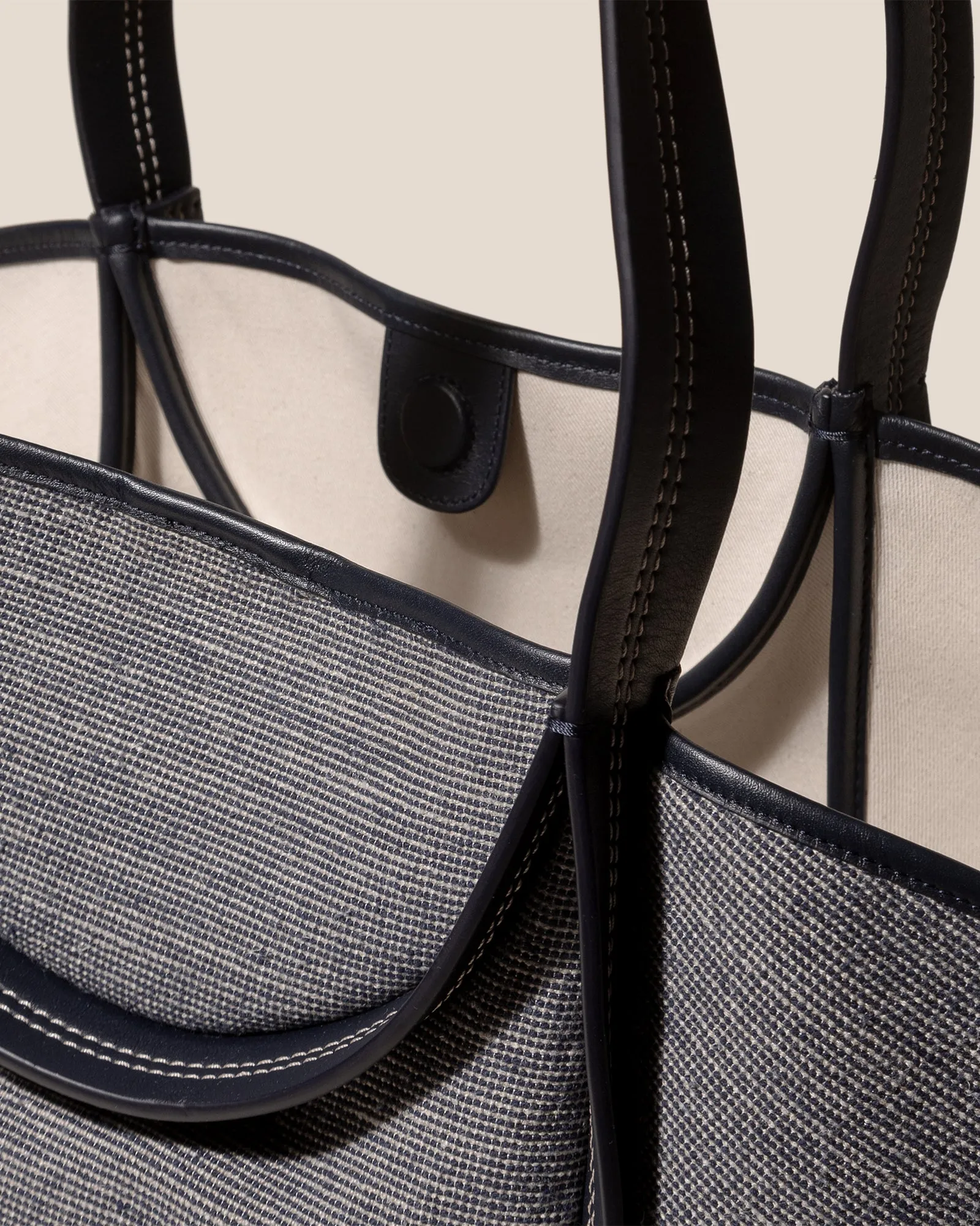 CUBER - Leather-Trimmed Canvas Basket sold by Hereu Studio product image thumbnail 3