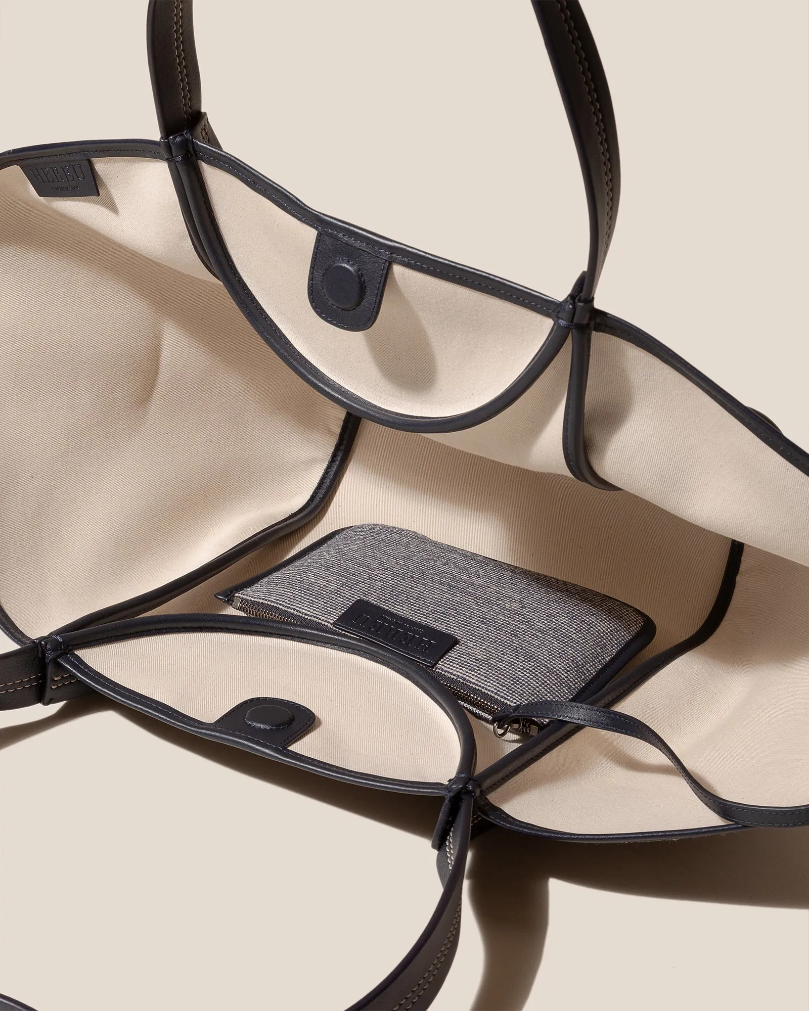 CUBER - Leather-Trimmed Canvas Basket sold by Hereu Studio product image thumbnail 4