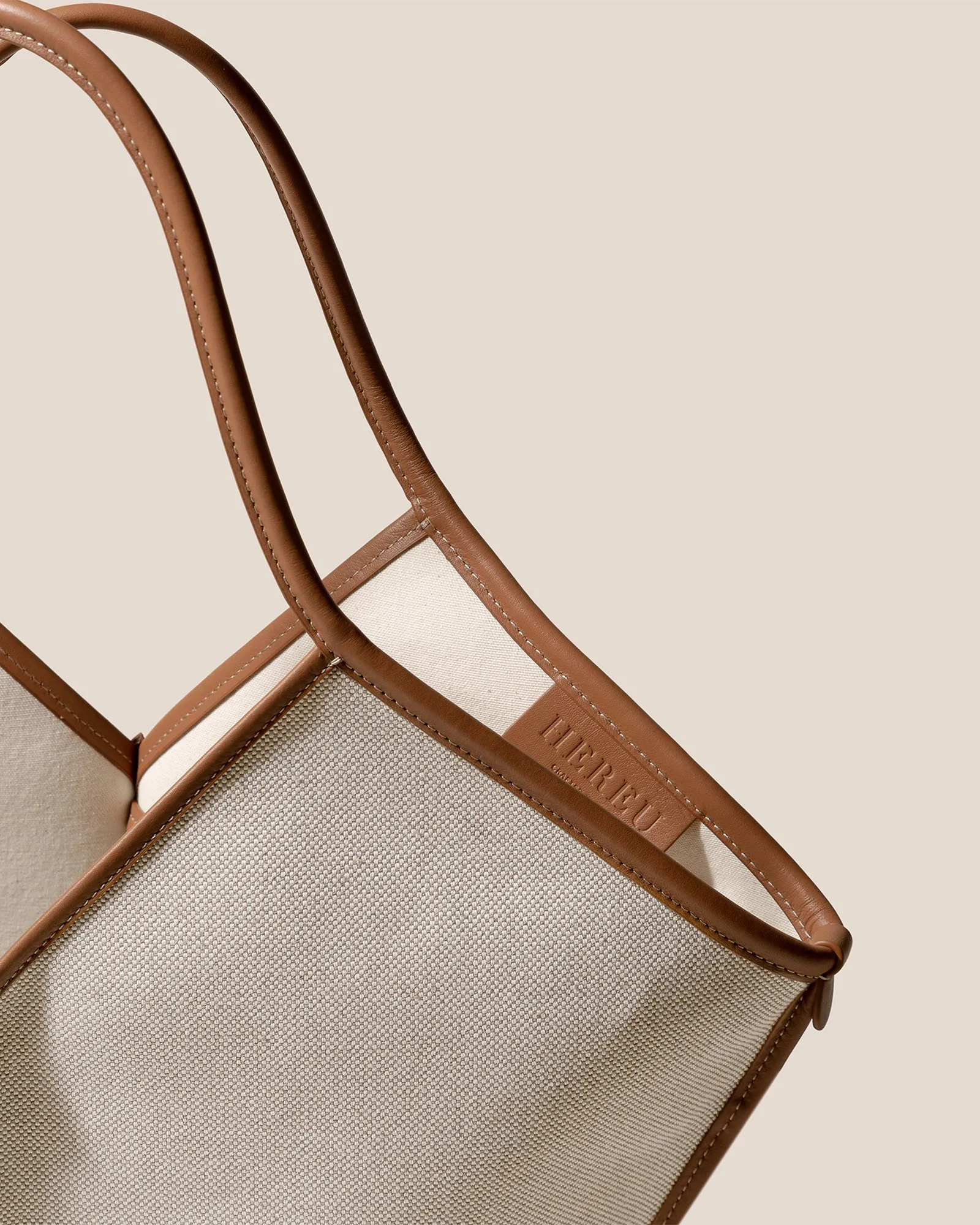 CALELLA FABRIC - Leather-trimmed Canvas Tote Bag sold by Hereu Studio product image thumbnail 2