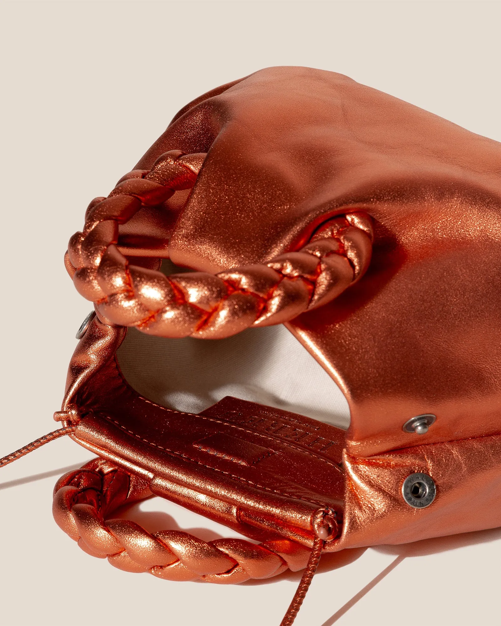 BOMBON METALLIC - Plaited-handle Leather Handbag sold by Hereu Studio product image thumbnail 3