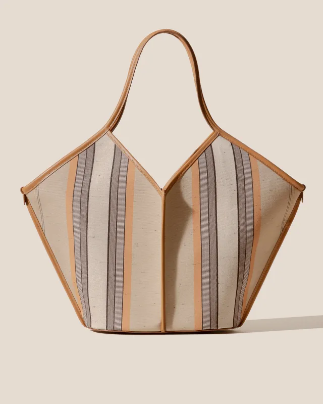 CALELLA STRIPED - Leather-trimmed Tote Bag sold by Hereu Studio