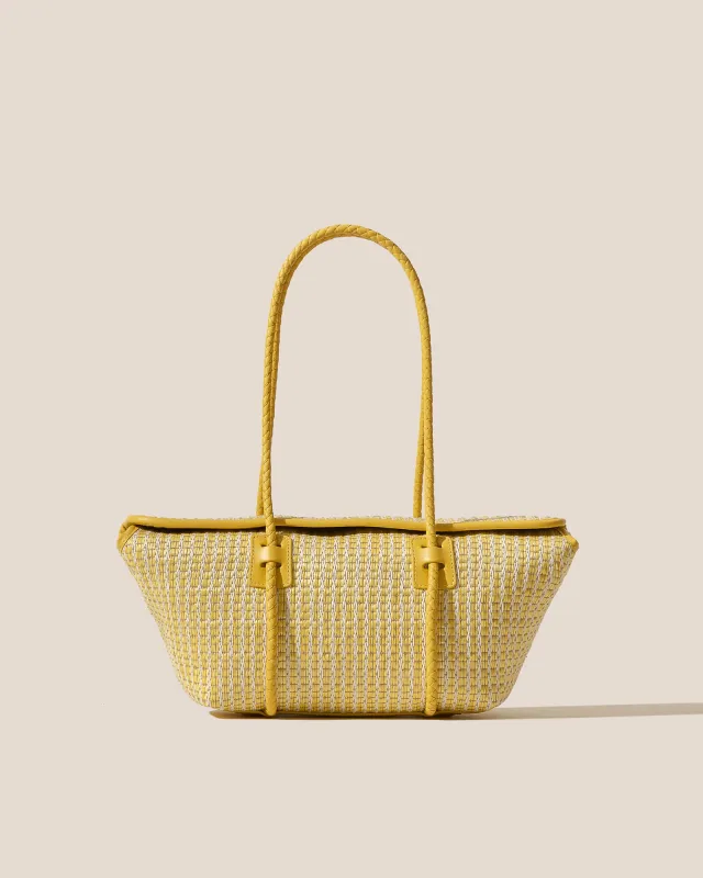 FORNA STRIPED RAFFIA - Leather Framed Shoulder Bag sold by Hereu Studio