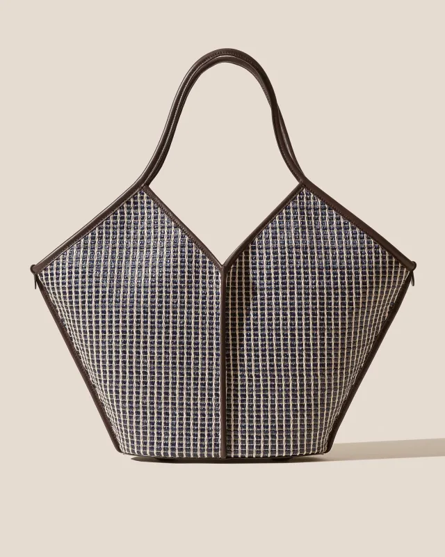 CALELLA STRIPED RAFFIA - Leather-trimmed Tote Bag sold by Hereu Studio