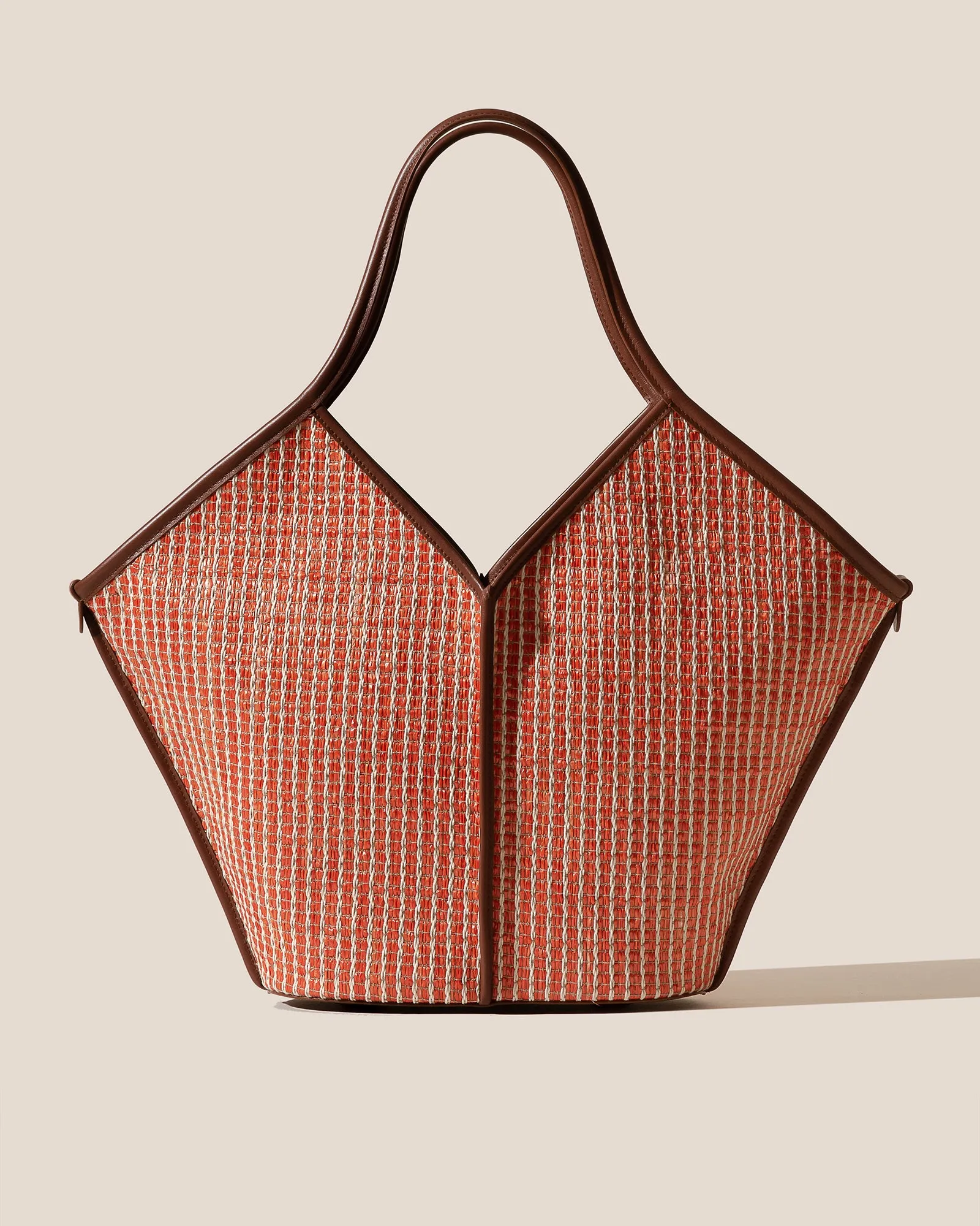 CALELLA STRIPED RAFFIA - Leather-trimmed Tote Bag sold by Hereu Studio