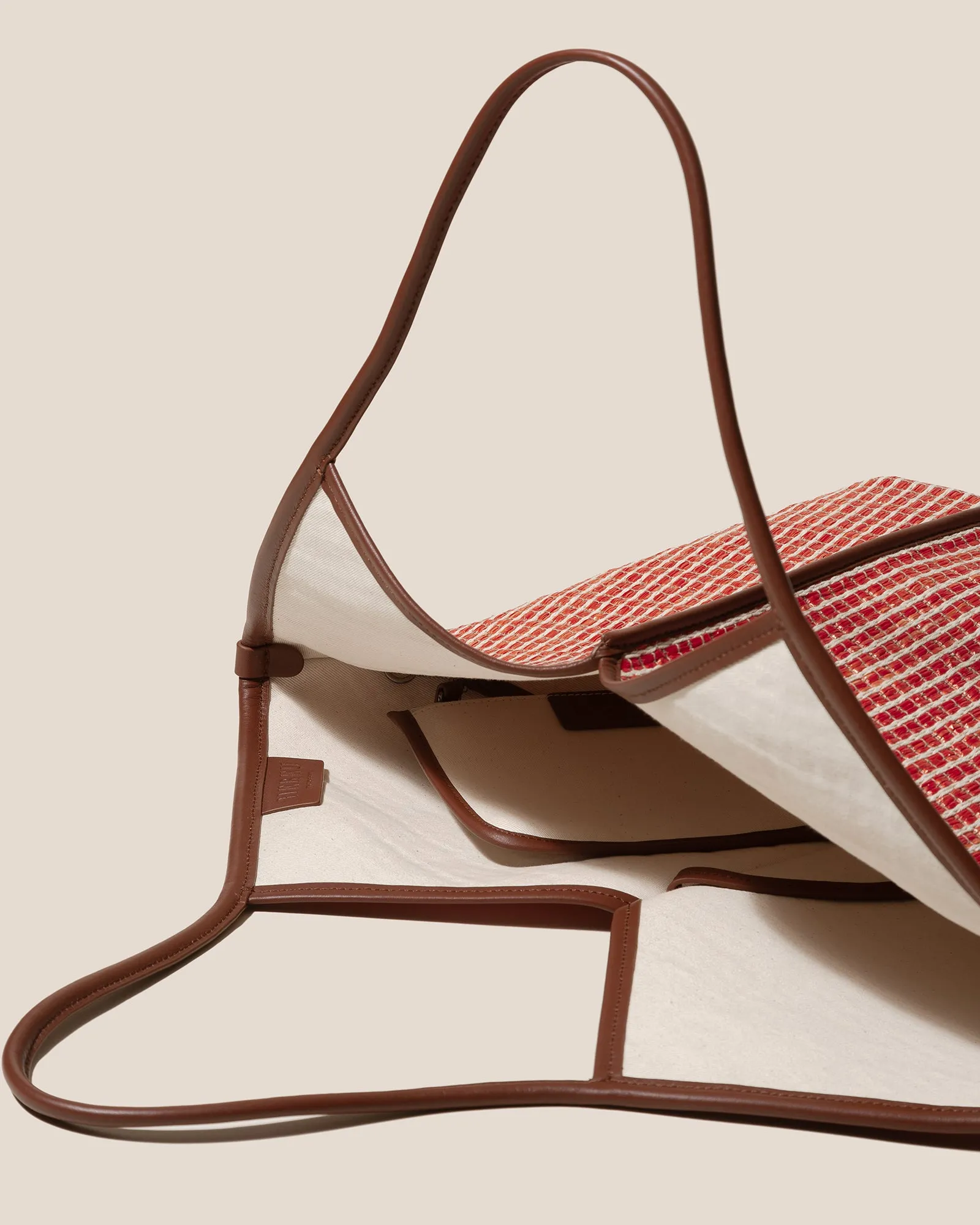 CALELLA STRIPED RAFFIA - Leather-trimmed Tote Bag sold by Hereu Studio product image thumbnail 3