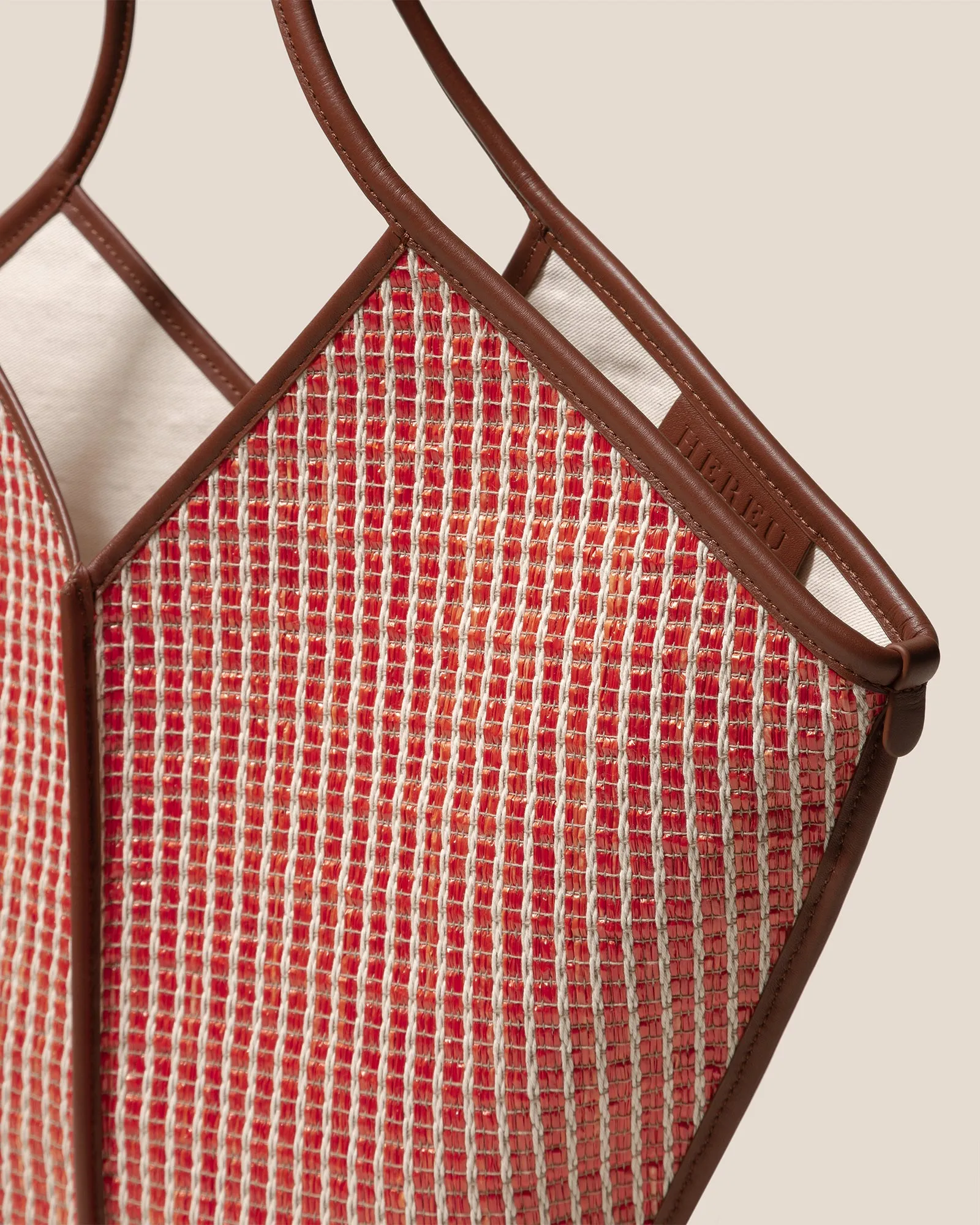 CALELLA STRIPED RAFFIA - Leather-trimmed Tote Bag sold by Hereu Studio product image thumbnail 2