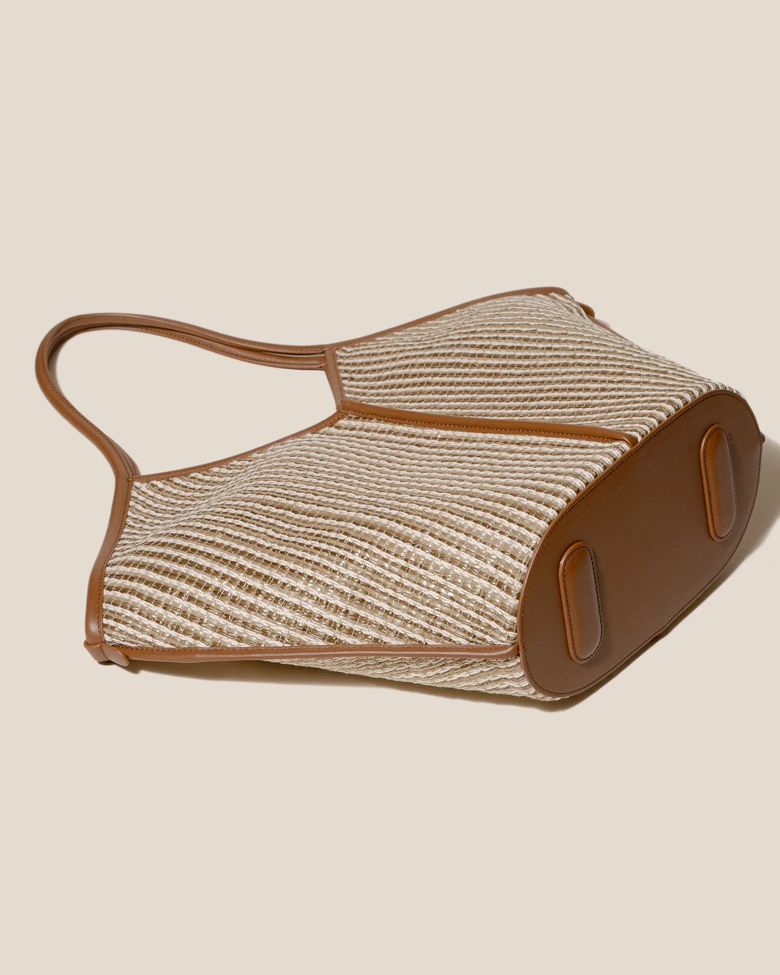 CALELLA STRIPED RAFFIA - Leather-trimmed Tote Bag sold by Hereu Studio product image thumbnail 4