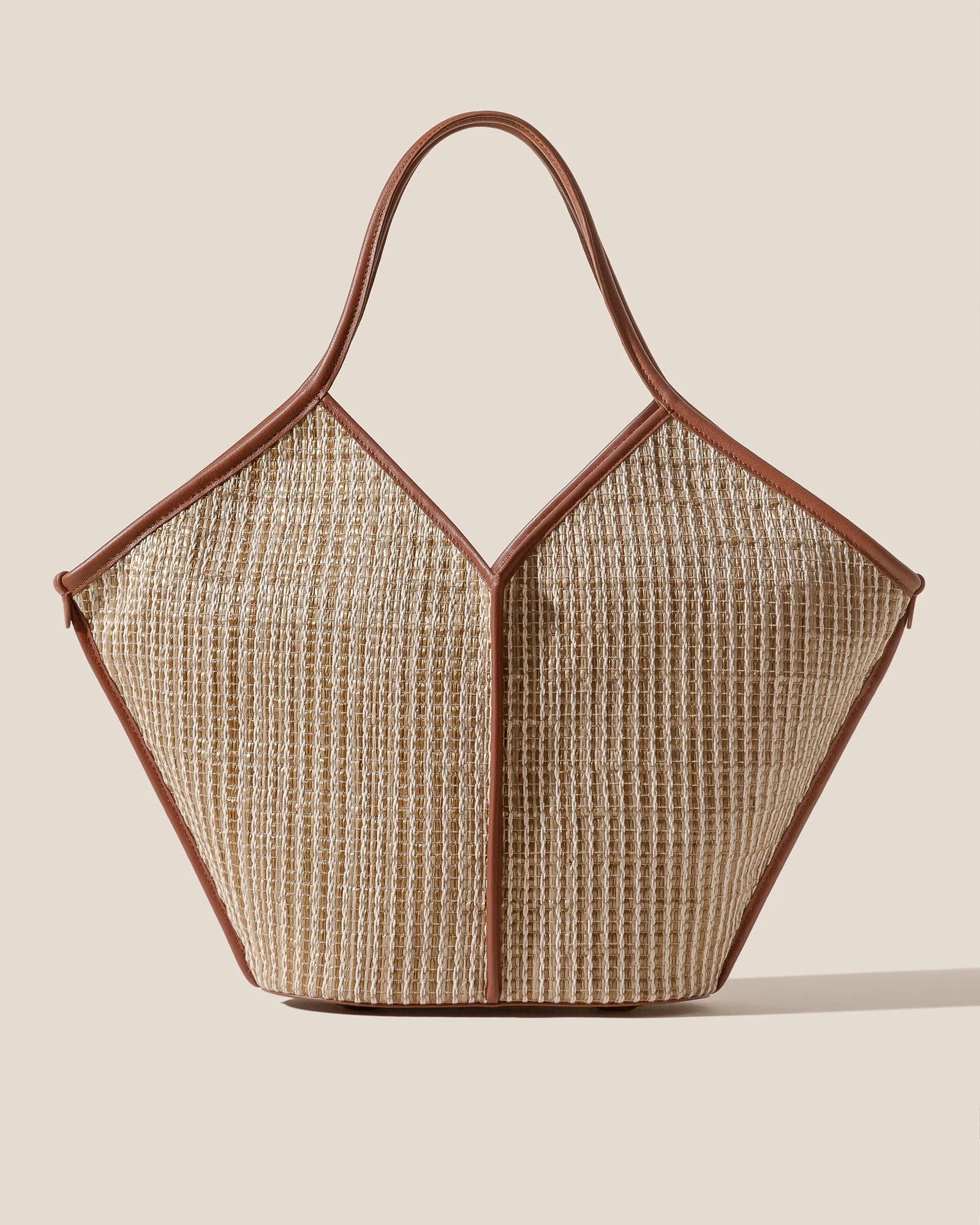 CALELLA STRIPED RAFFIA - Leather-trimmed Tote Bag sold by Hereu Studio