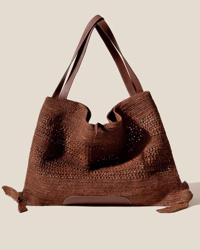 CADOR - Slouchy Crocheted Raffia Shoulder Bag | Parallel