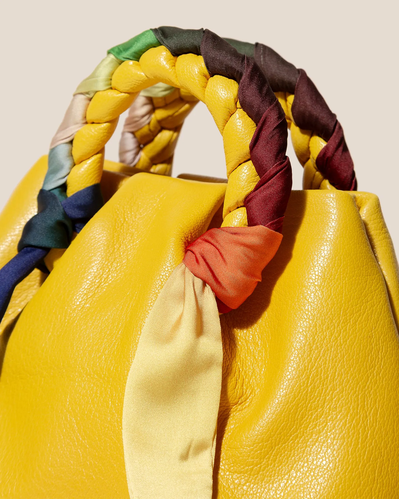 BOMBON FOULARD - Plaited-handle Leather Handbag sold by Hereu Studio product image thumbnail 2