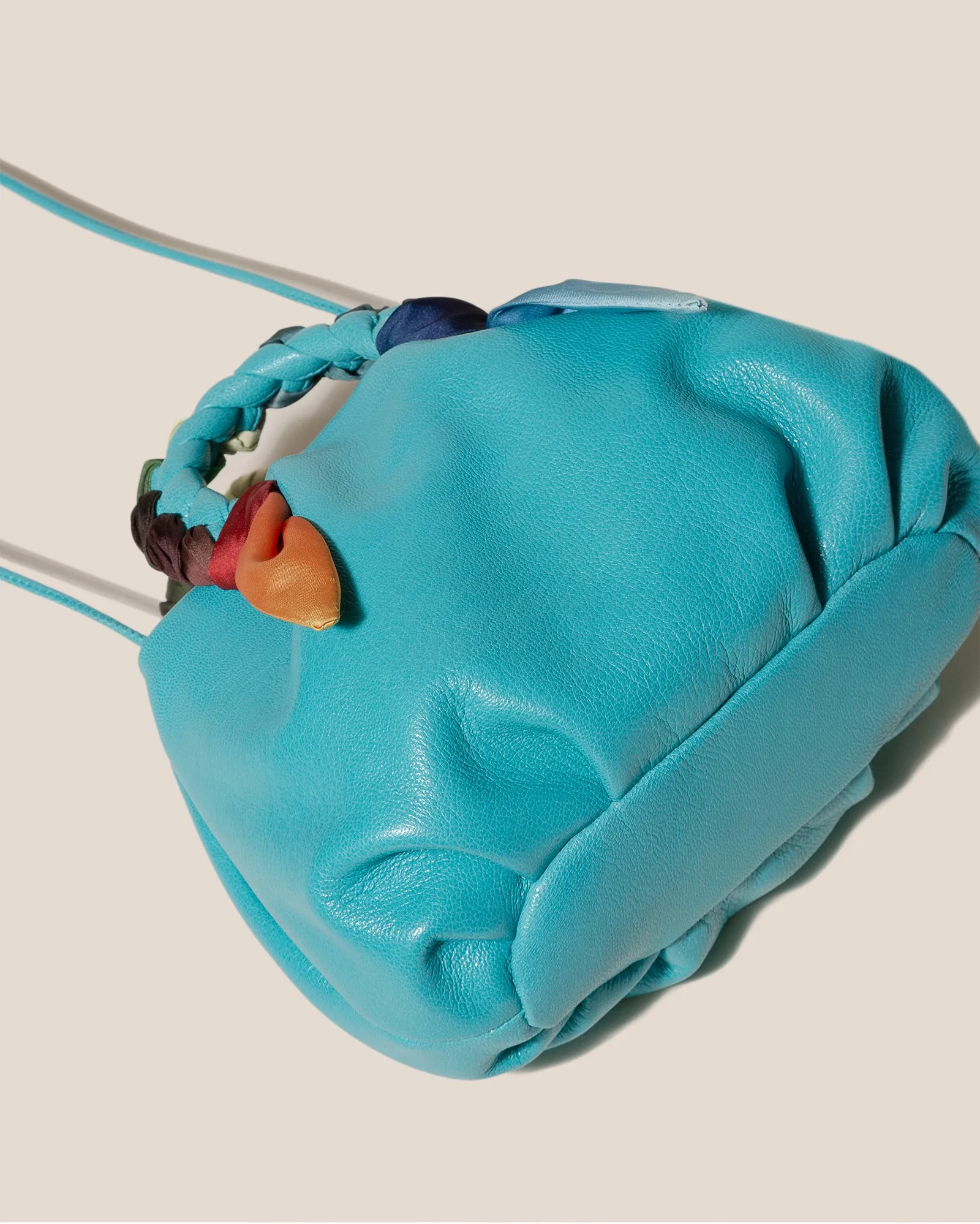 BOMBON FOULARD - Plaited-handle Leather Handbag sold by Hereu Studio product image thumbnail 3