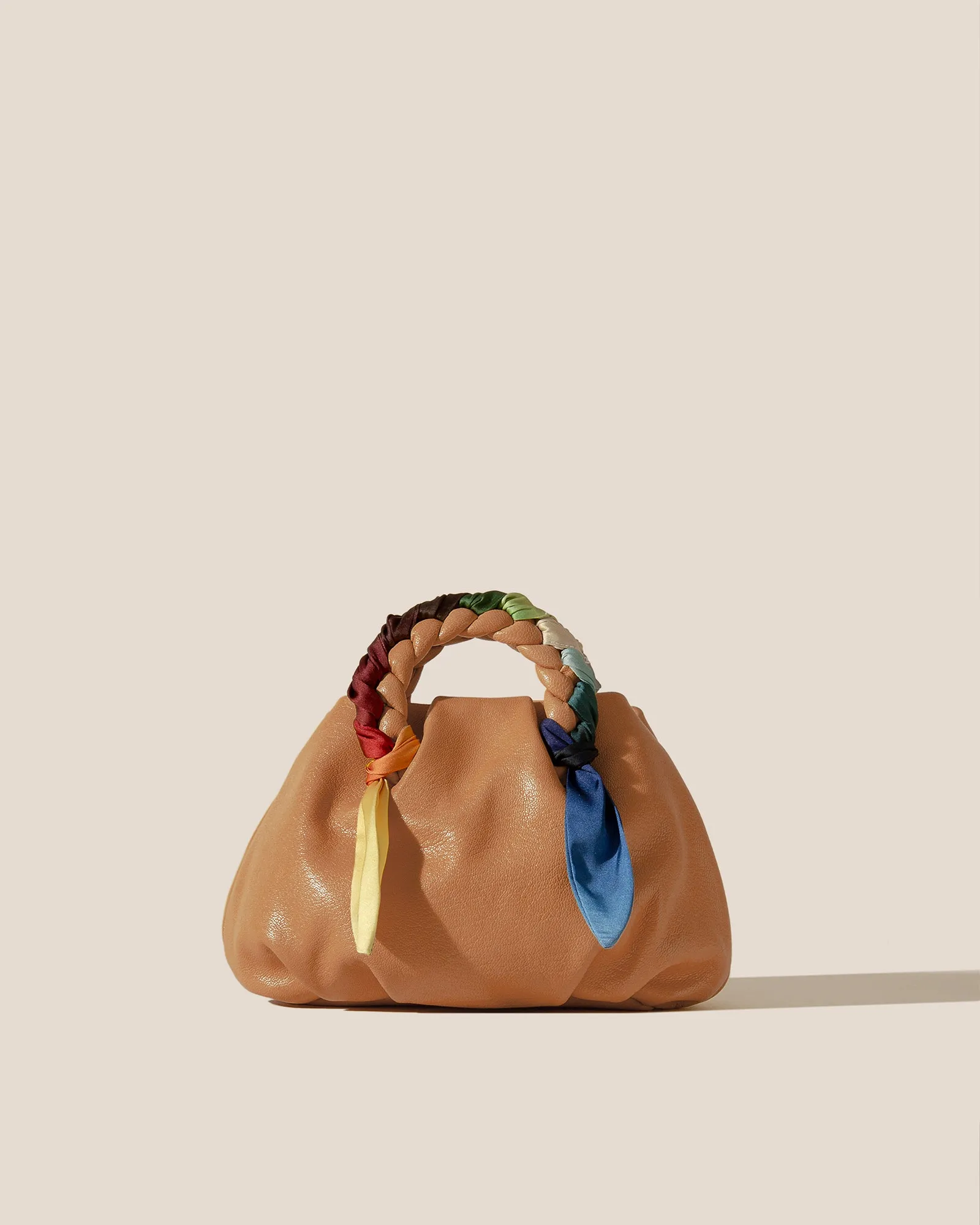 BOMBON FOULARD - Plaited-handle Leather Handbag sold by Hereu Studio
