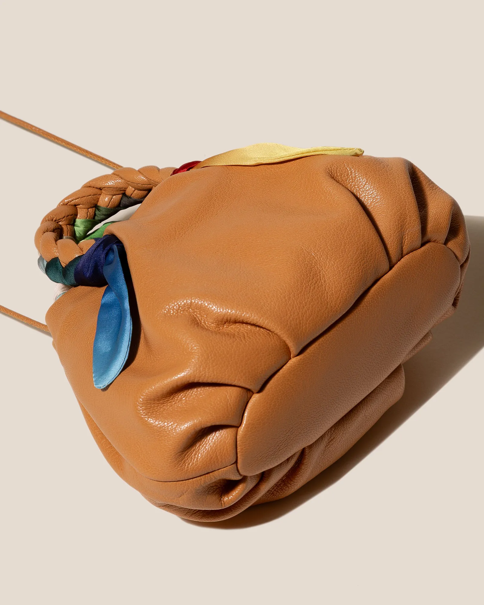 BOMBON FOULARD - Plaited-handle Leather Handbag sold by Hereu Studio product image thumbnail 3