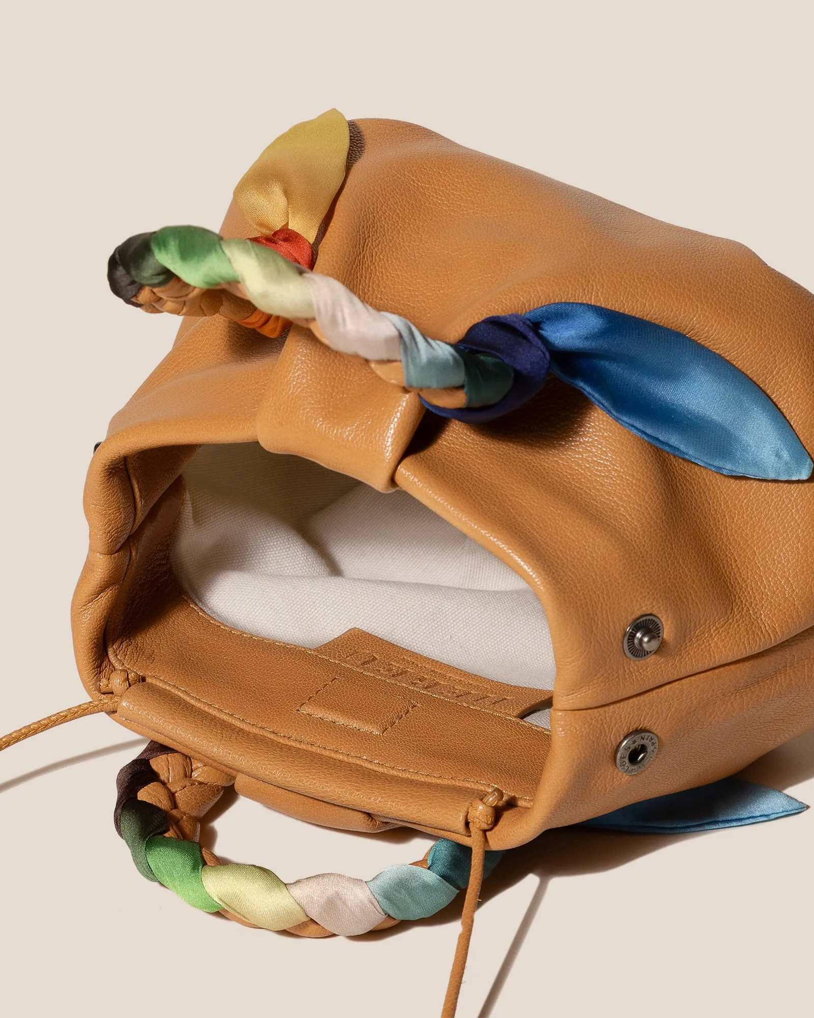 BOMBON FOULARD - Plaited-handle Leather Handbag sold by Hereu Studio product image thumbnail 4