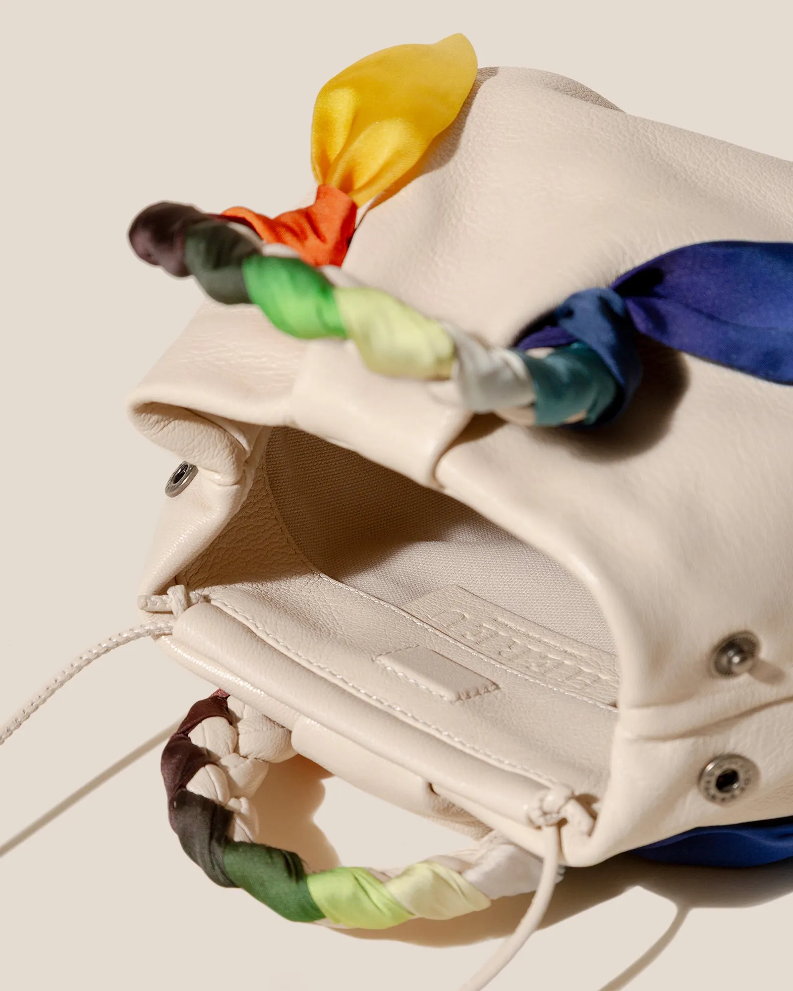 BOMBON FOULARD - Plaited-handle Leather Handbag sold by Hereu Studio product image thumbnail 3