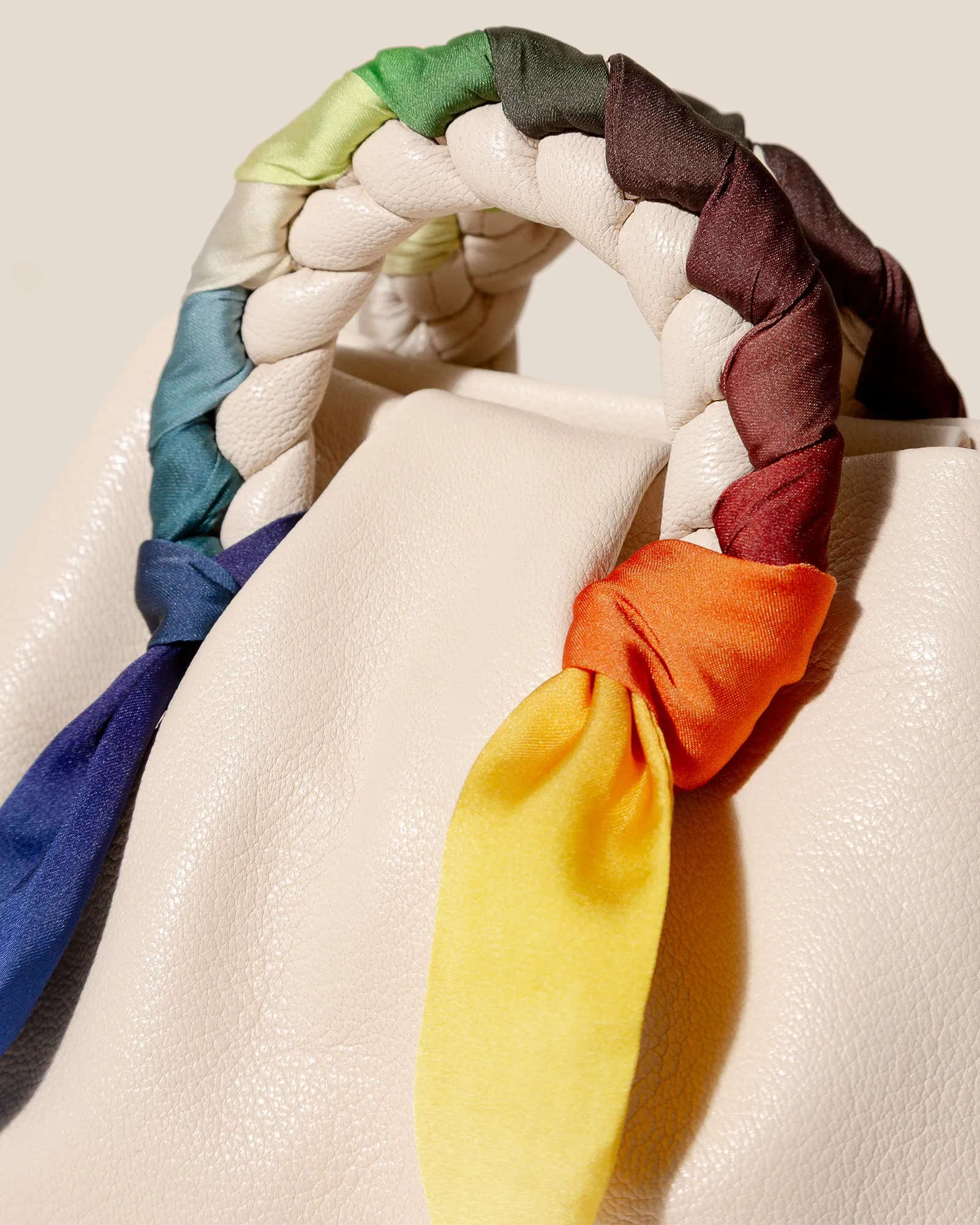 BOMBON FOULARD - Plaited-handle Leather Handbag sold by Hereu Studio product image thumbnail 2