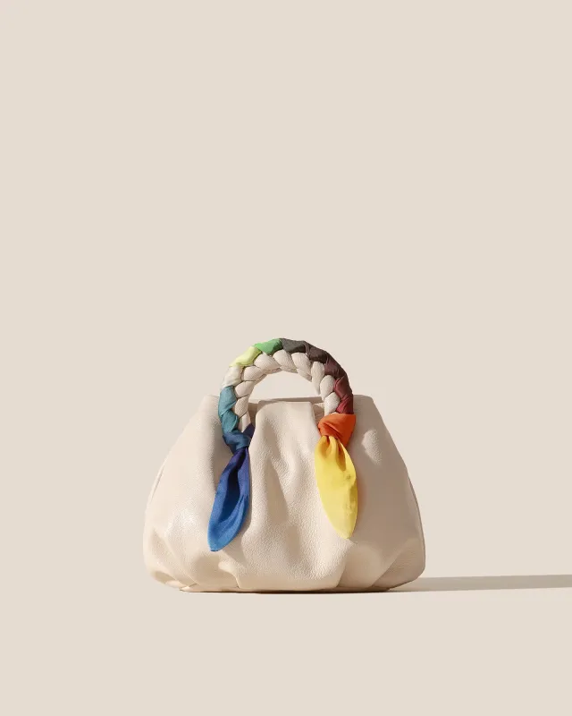 BOMBON FOULARD - Plaited-handle Leather Handbag sold by Hereu Studio