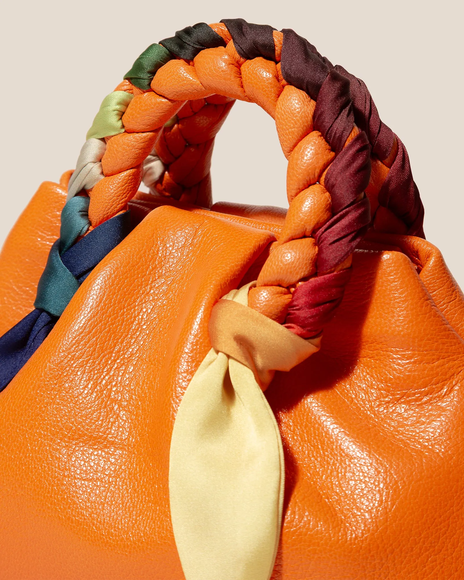 BOMBON FOULARD - Plaited-handle Leather Handbag sold by Hereu Studio product image thumbnail 2
