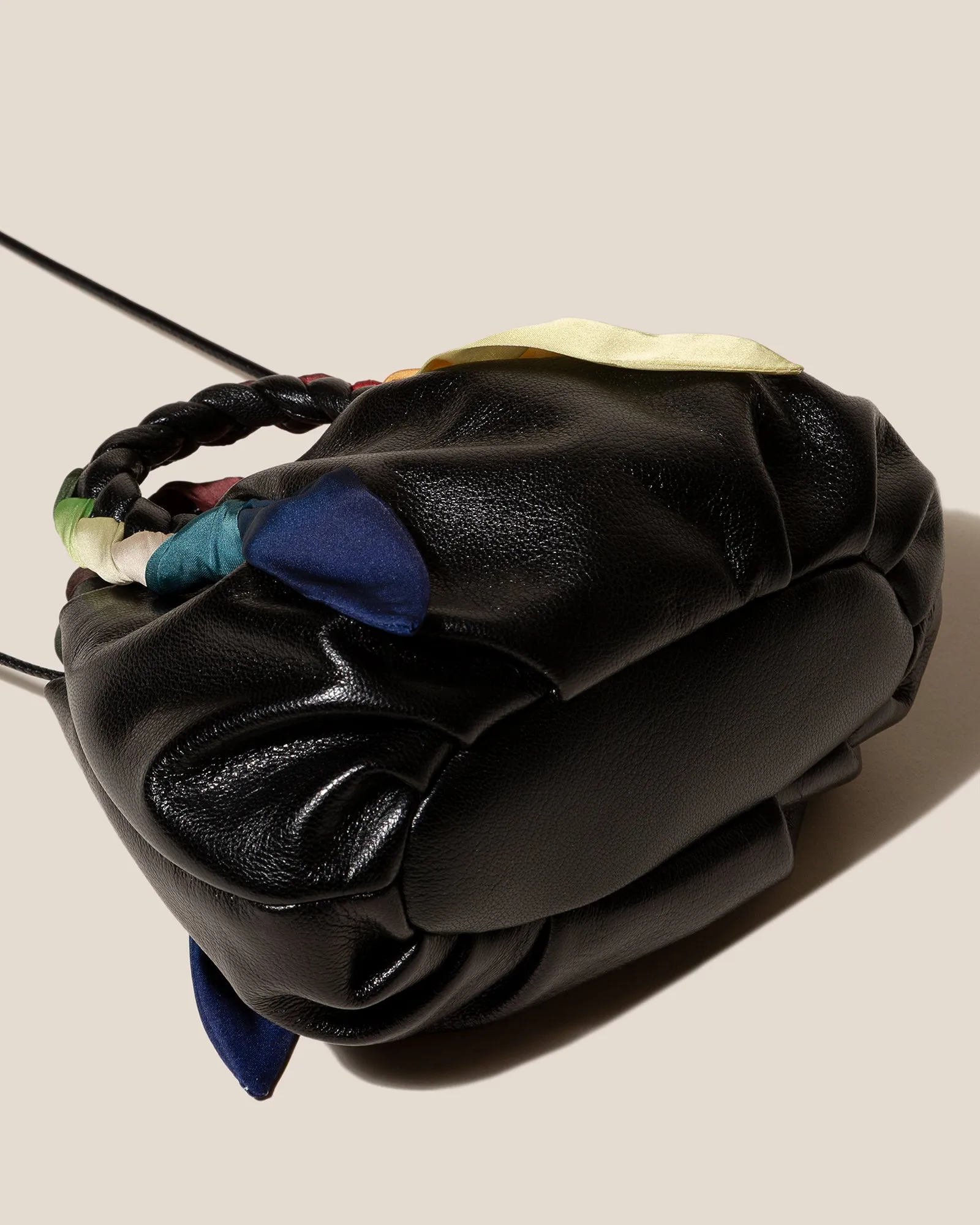 BOMBON FOULARD - Plaited-handle Leather Handbag sold by Hereu Studio product image thumbnail 4