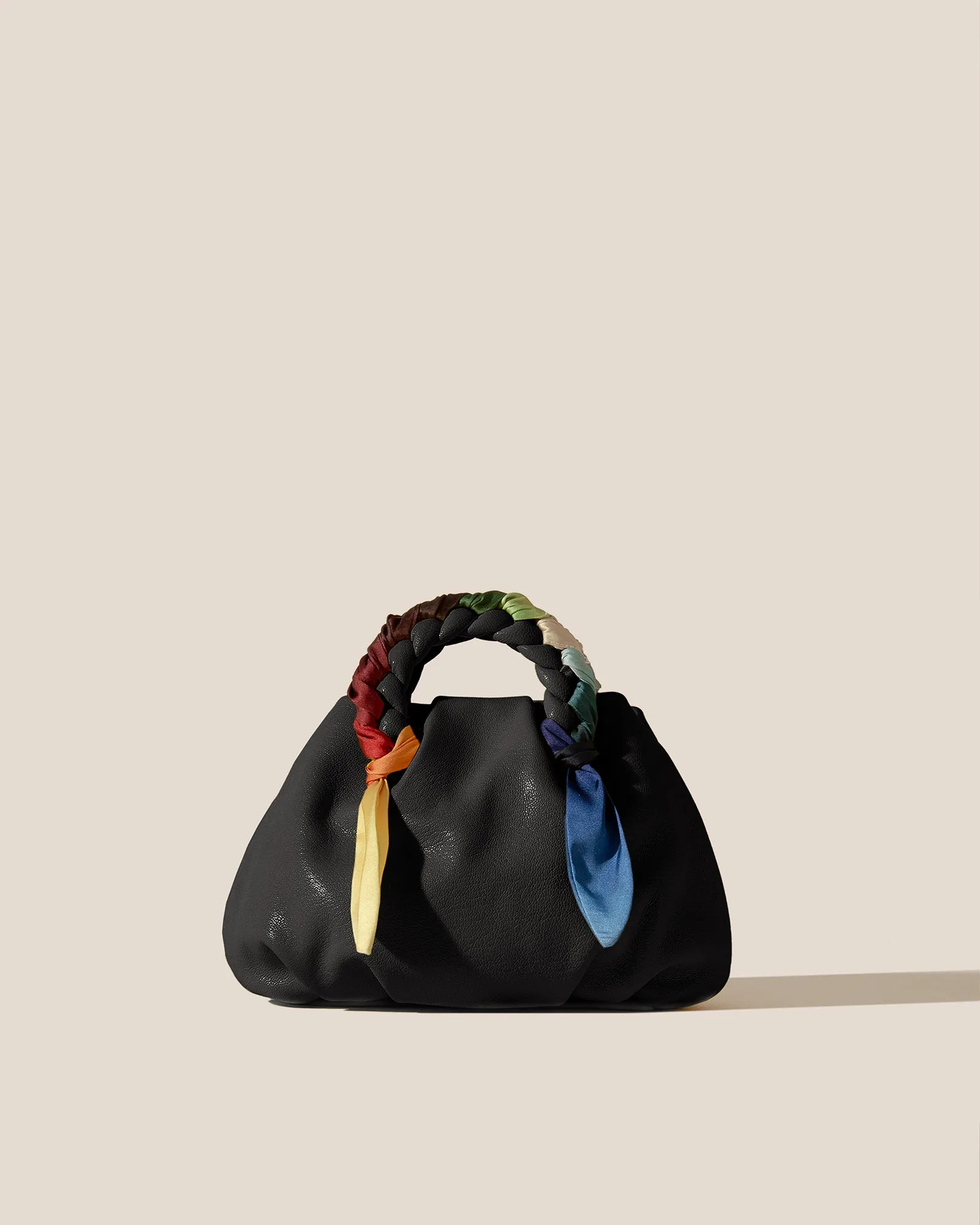 BOMBON FOULARD - Plaited-handle Leather Handbag sold by Hereu Studio
