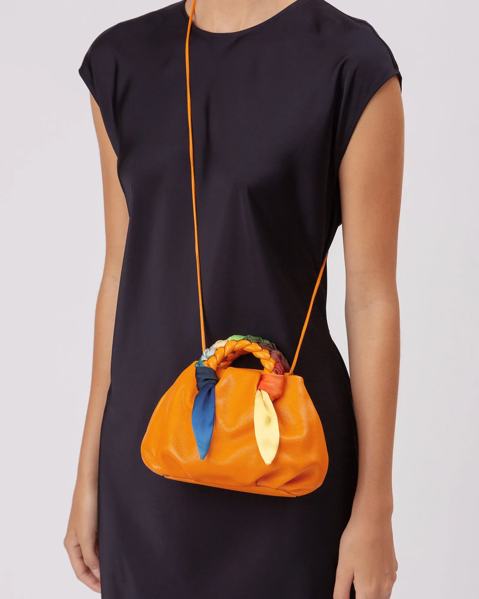 BOMBON FOULARD - Plaited-handle Leather Handbag sold by Hereu Studio product image thumbnail 5