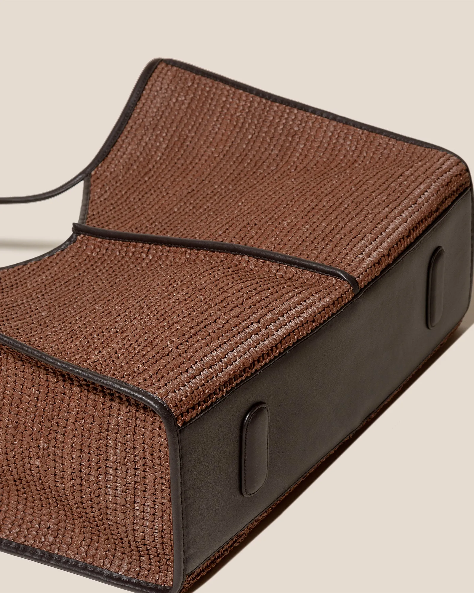 CALELLA SQUARED RAFFIA - Leather-trimmed Tote Bag sold by Hereu Studio product image thumbnail 4